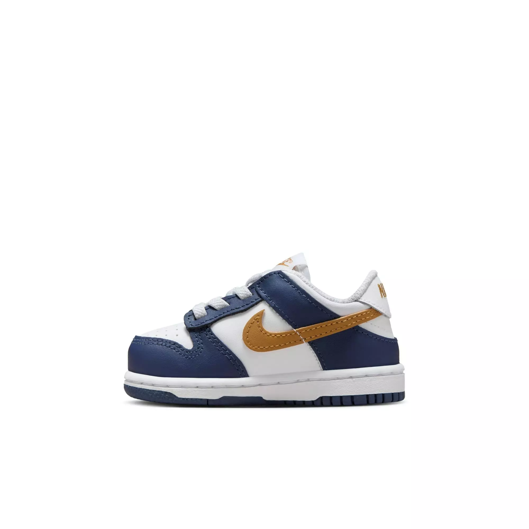 Nike Dunk Low "White/Wheat/Midnight Navy" Toddler Boys' Shoe - WHITE/NAVY/GOLD