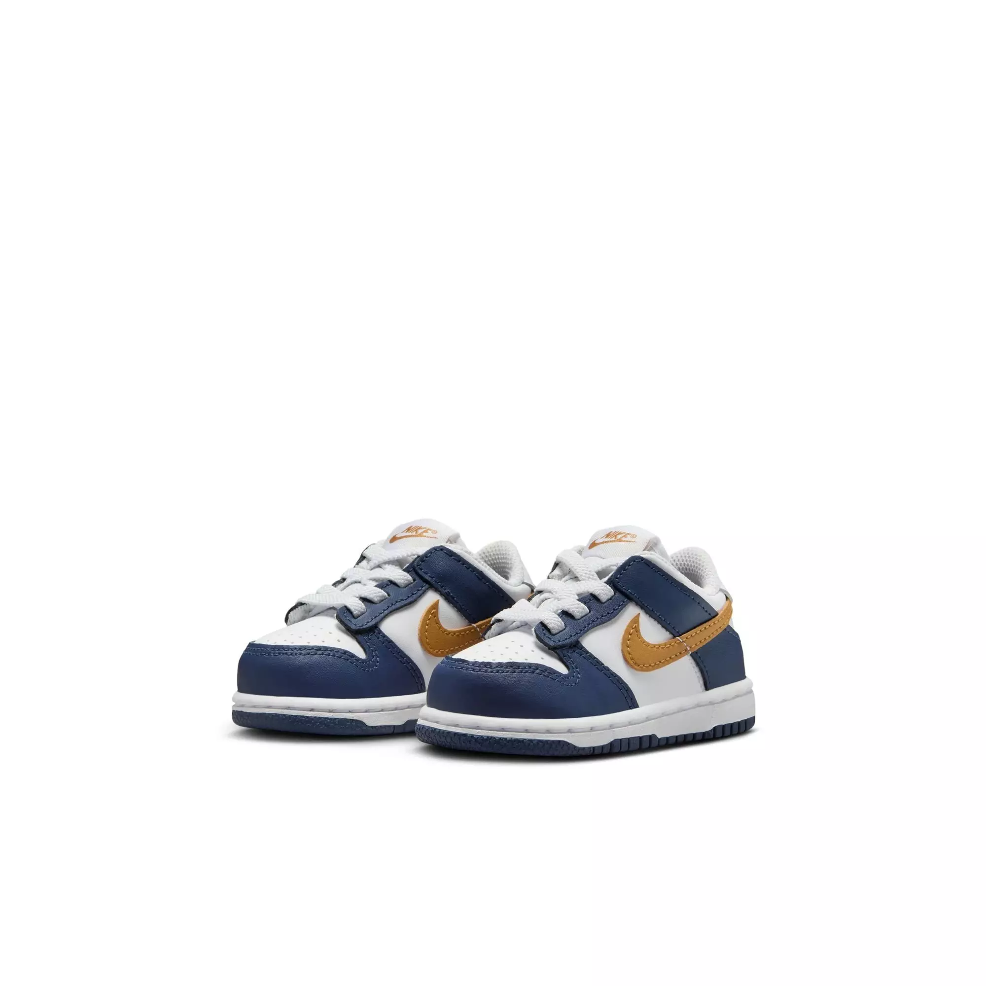 Nike Dunk Low "White/Wheat/Midnight Navy" Toddler Boys' Shoe - WHITE/NAVY/GOLD