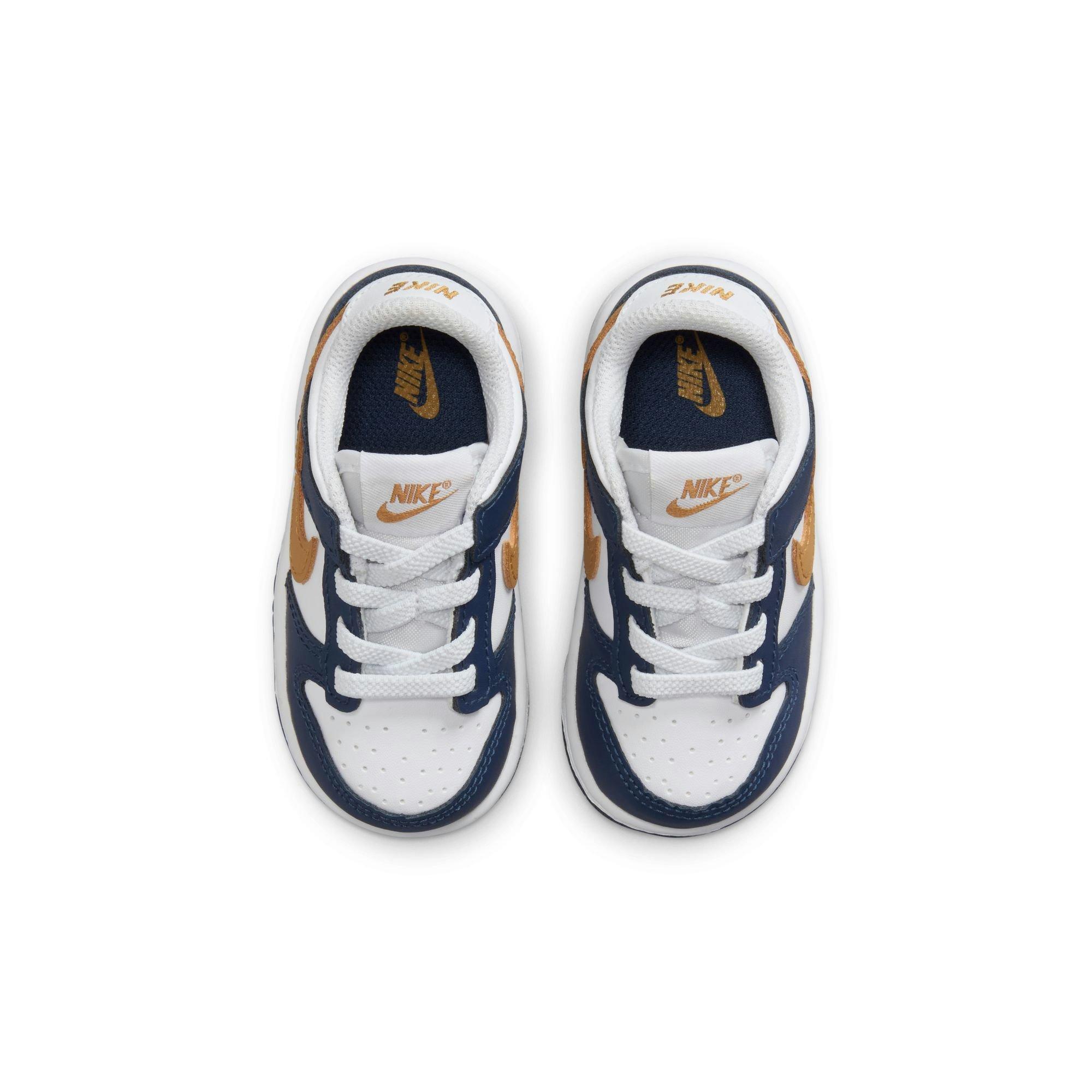 Nike Dunk Low Toddler Boys' "White/Wheat/Midnight Navy" Shoe