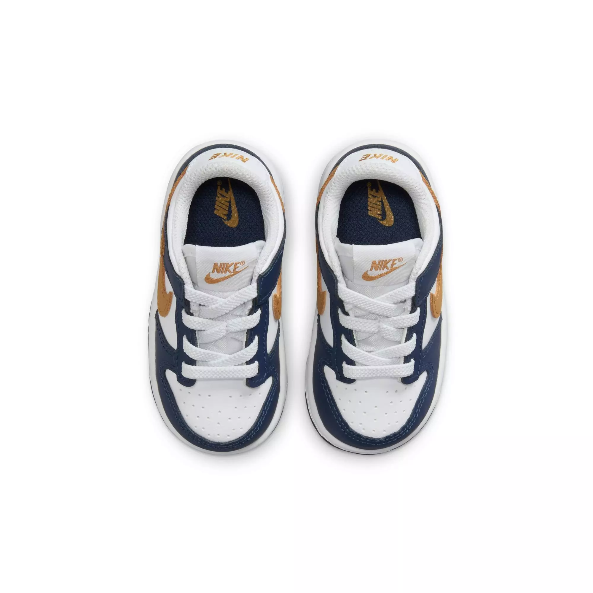 Nike Dunk Low "White/Wheat/Midnight Navy" Toddler Boys' Shoe - WHITE/NAVY/GOLD
