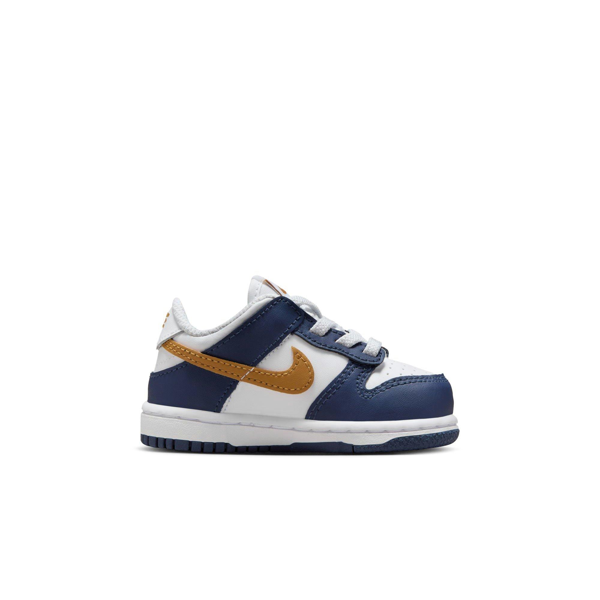 Nike Dunk Low Toddler Boys' "White/Wheat/Midnight Navy" Shoe