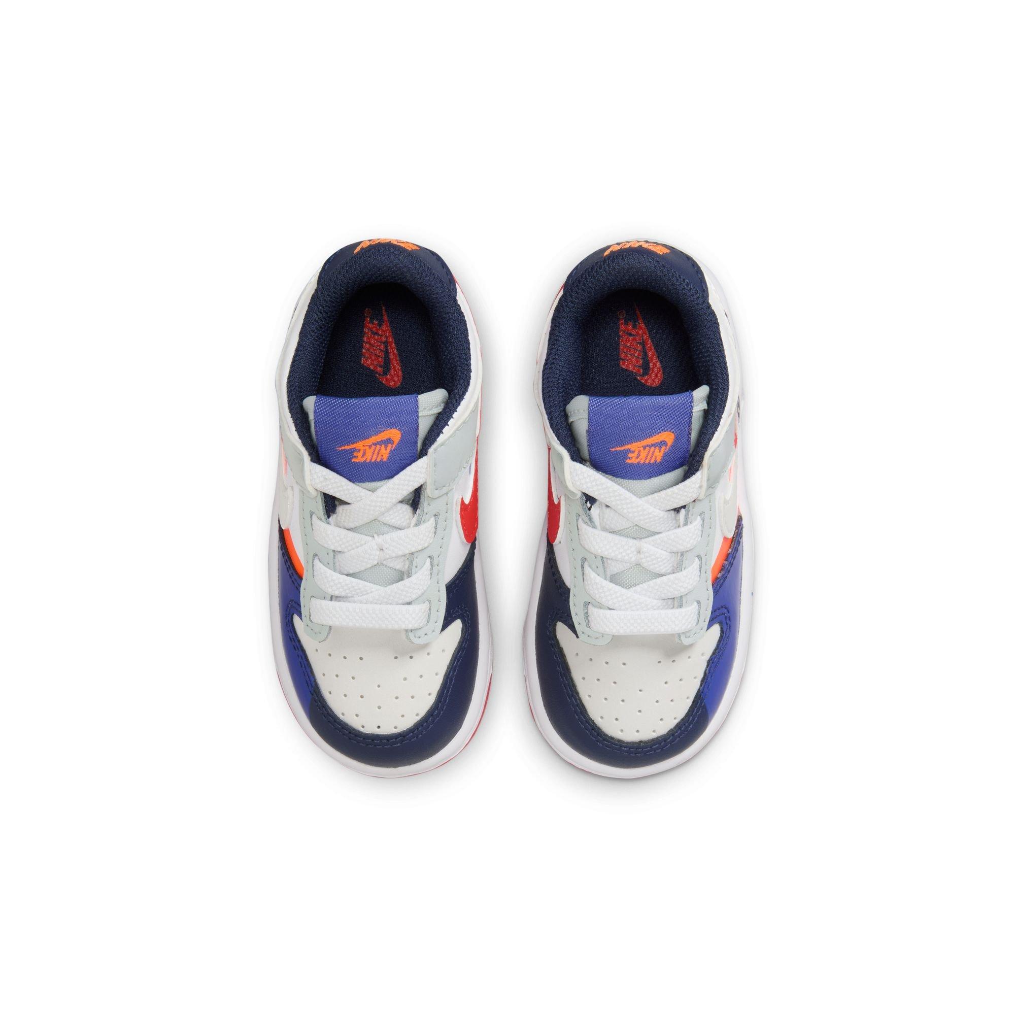 Nike Dunk Low SE "White/Light Silver/Midnight Navy" Toddler Kids' Shoe