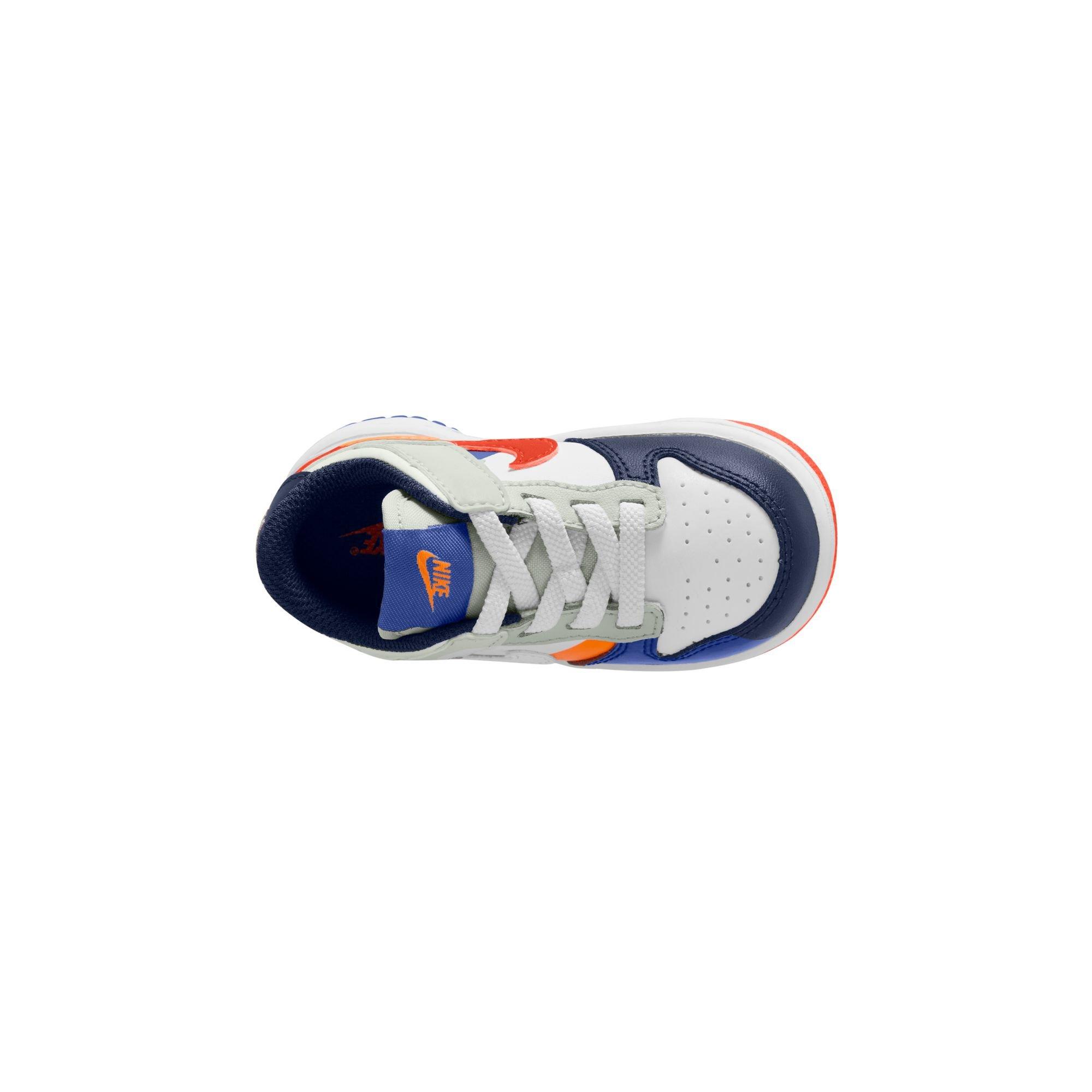 Nike Dunk Low SE "White/Light Silver/Midnight Navy" Toddler Kids' Shoe