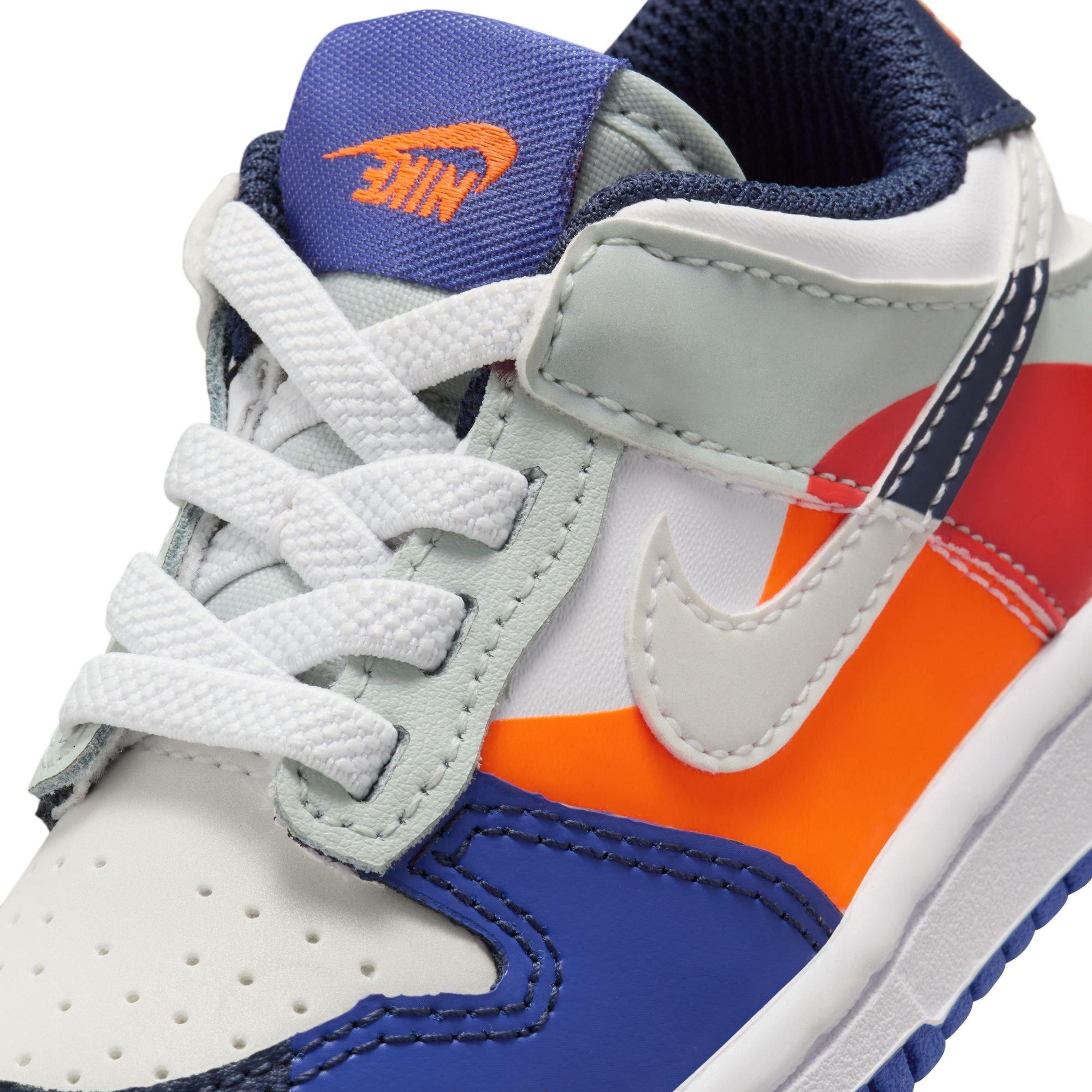 Nike Dunk Low SE "White/Light Silver/Midnight Navy" Toddler Kids' Shoe