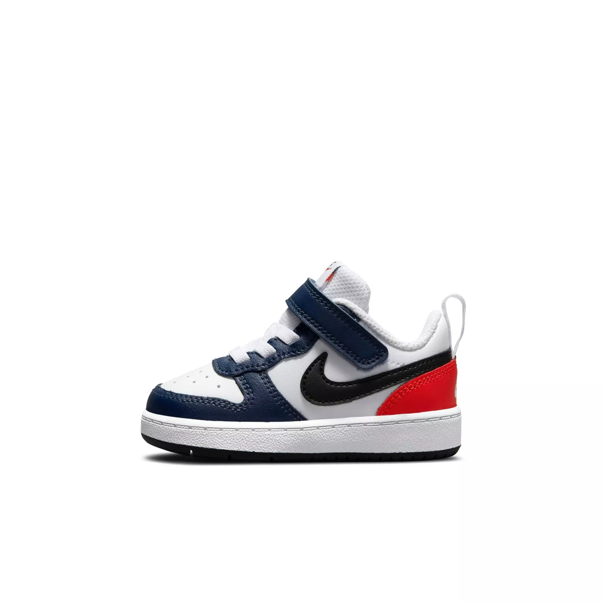 Nike Court Borough Low 2 "White/Black/Midnight Navy" Toddler Boys' Shoe - WHITE/NAVY/RED