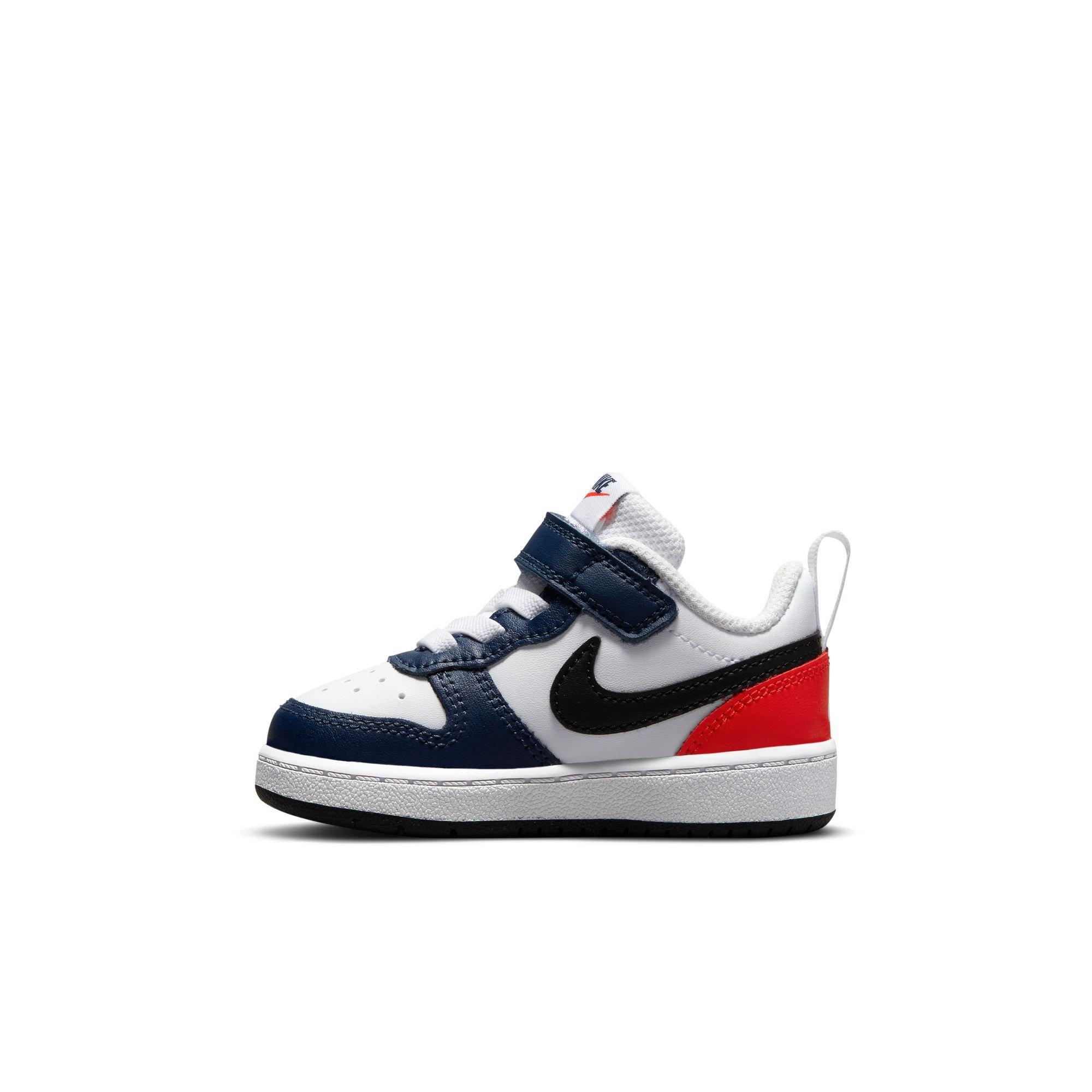 Nike Court Borough Low 2 White Black Midnight Navy Toddler Boys Shoe