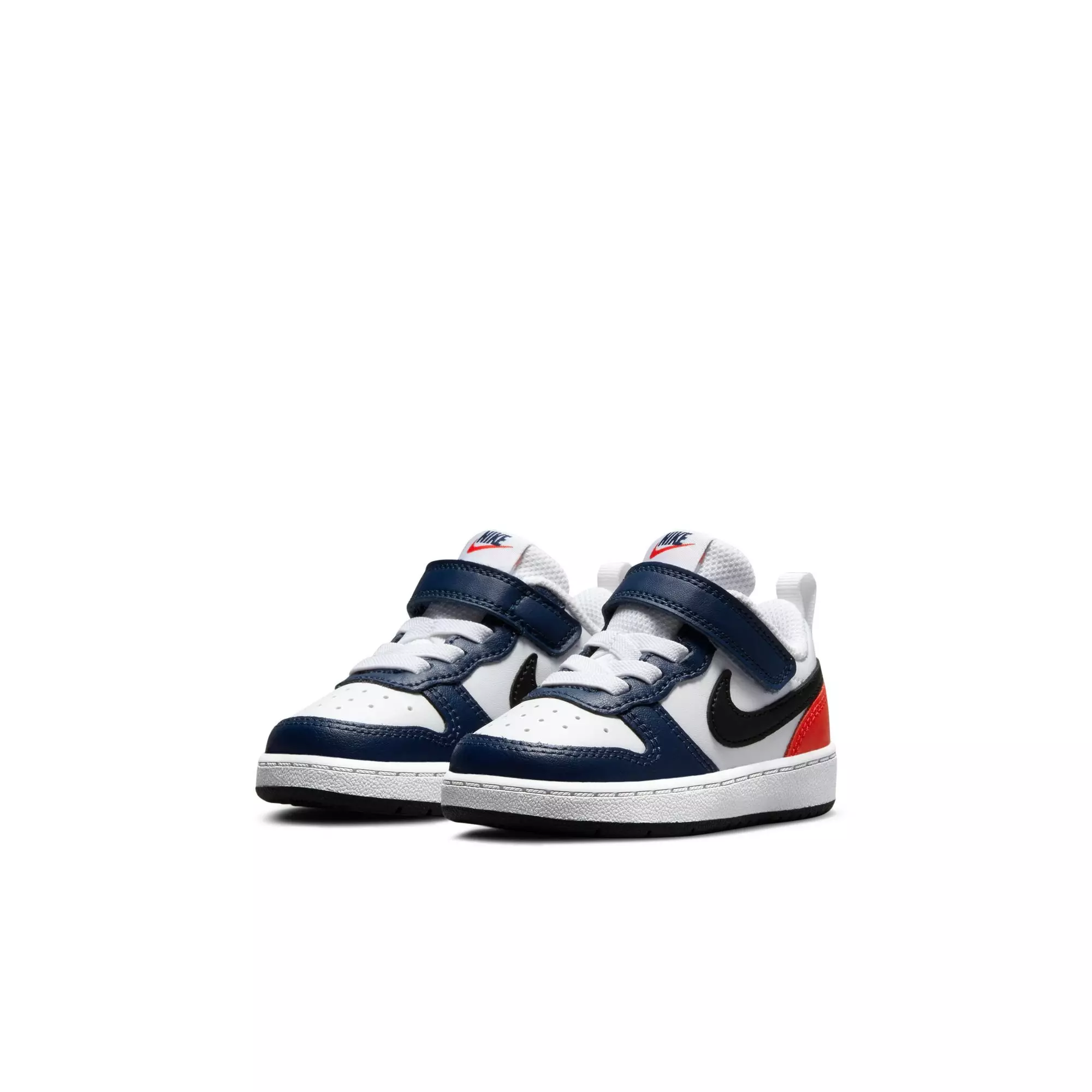 Nike Court Borough Low 2 "White/Black/Midnight Navy" Toddler Boys' Shoe - WHITE/NAVY/RED