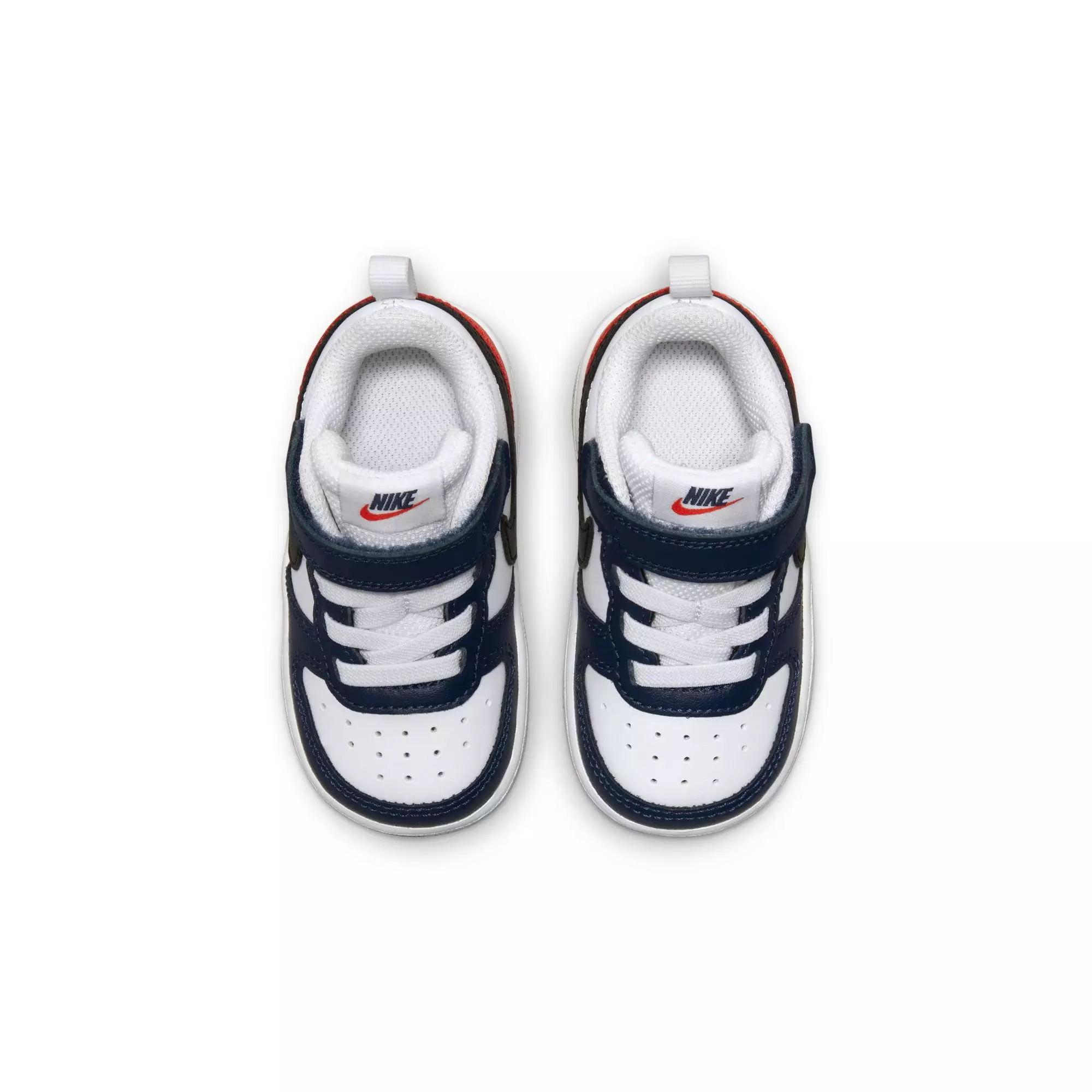 Nike Court Borough Low 2 "White/Black/Midnight Navy" Toddler Boys' Shoe - WHITE/NAVY/RED