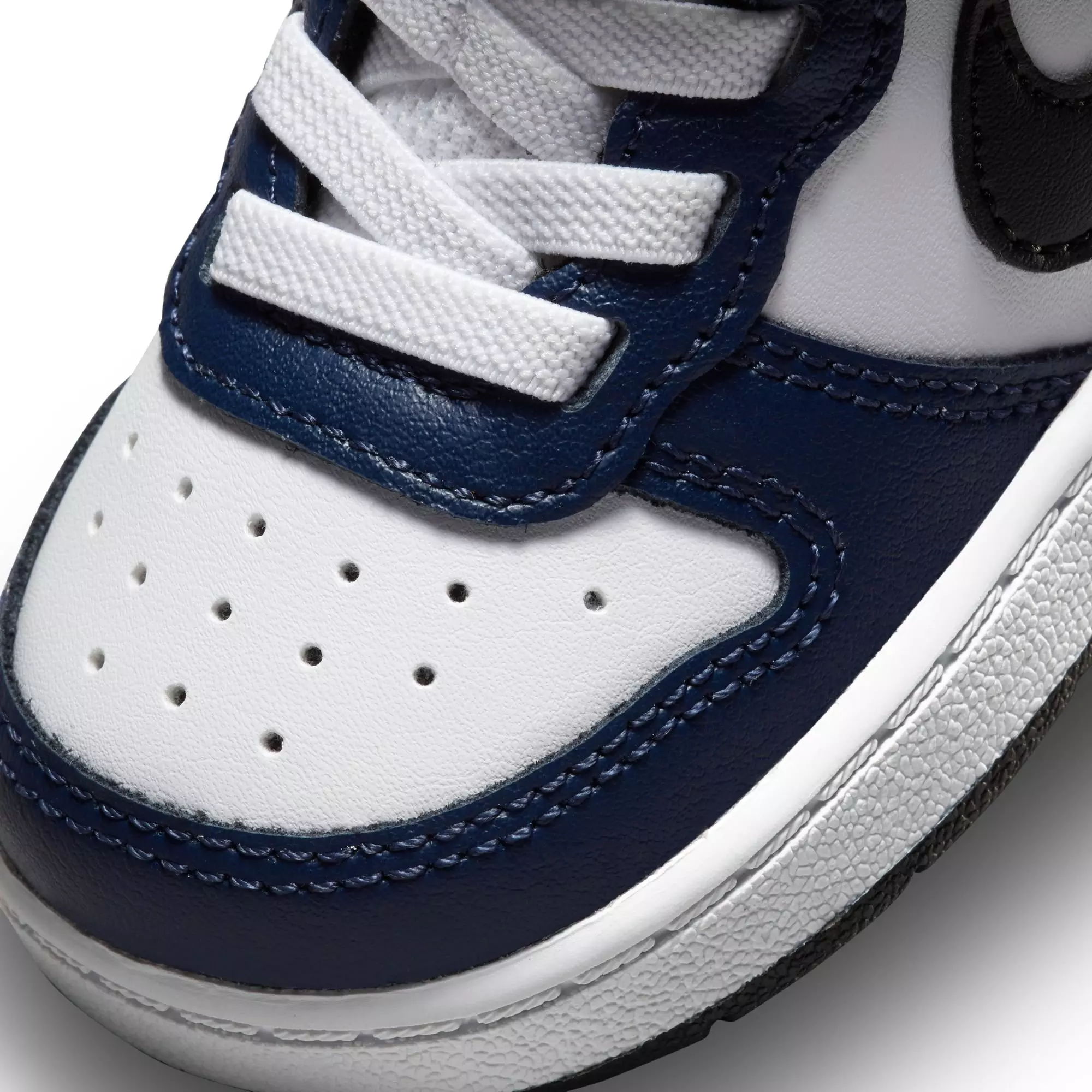 Nike Court Borough Low 2 "White/Black/Midnight Navy" Toddler Boys' Shoe - WHITE/NAVY/RED