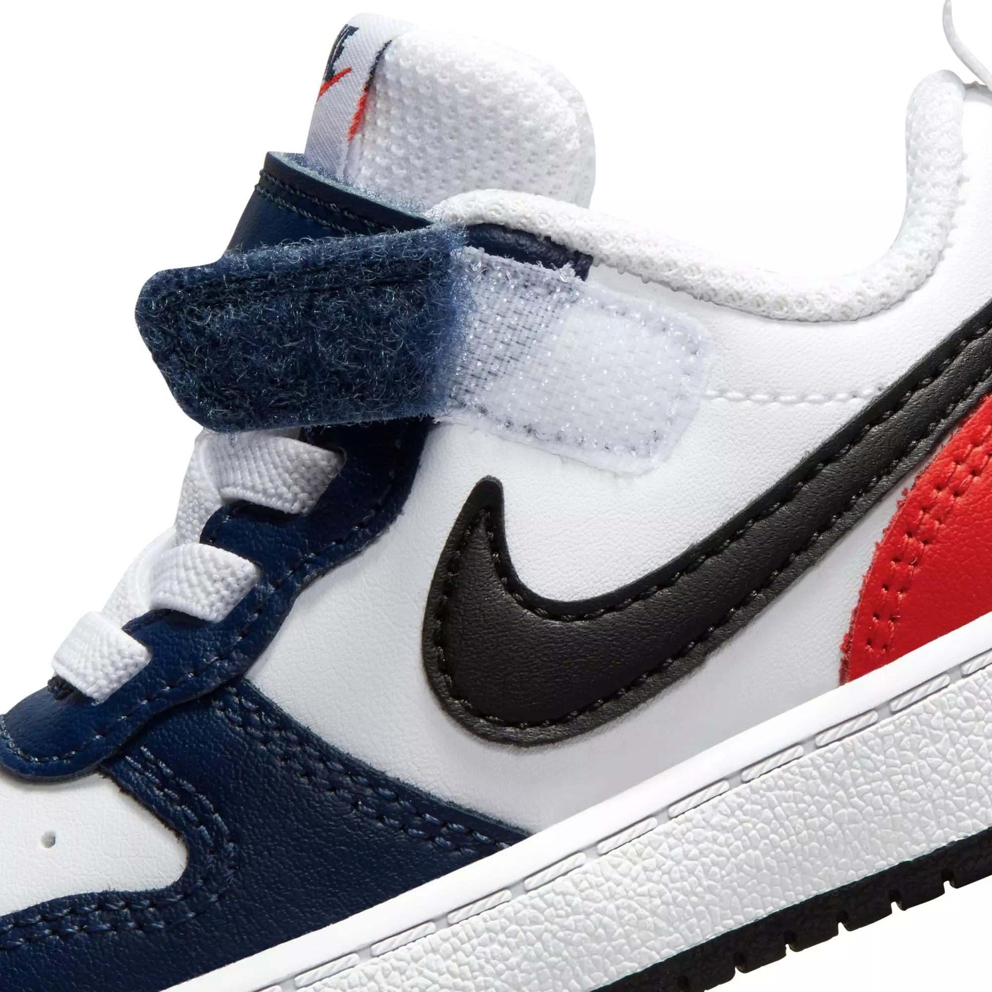 Nike Court Borough Low 2 "White/Black/Midnight Navy" Toddler Boys' Shoe - WHITE/NAVY/RED