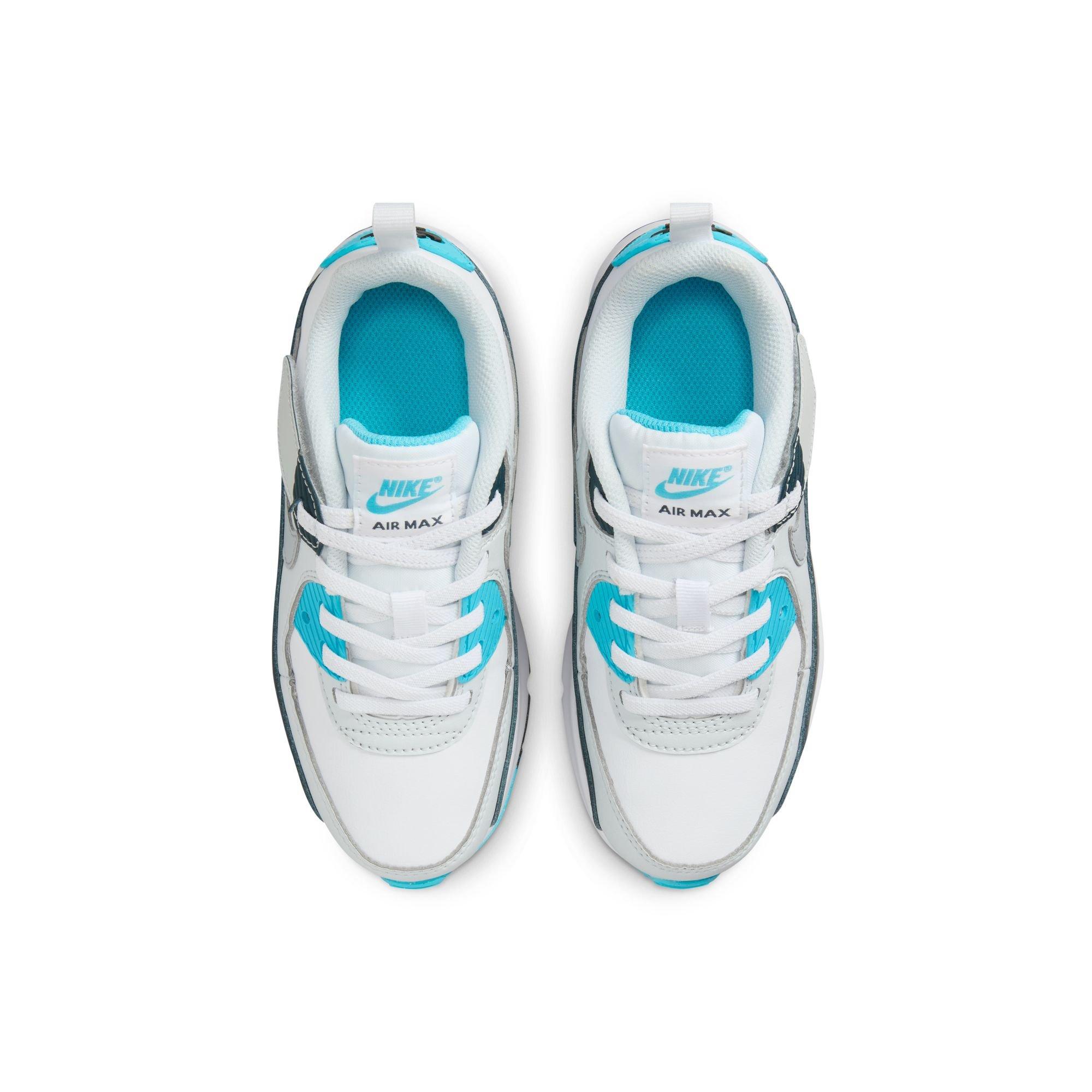 Nike Air Max 90 EasyOn "White/Wolf Grey/Baltic Blue" Toddler Boys' Shoe - WHITE/GREY Thumbnail View 6