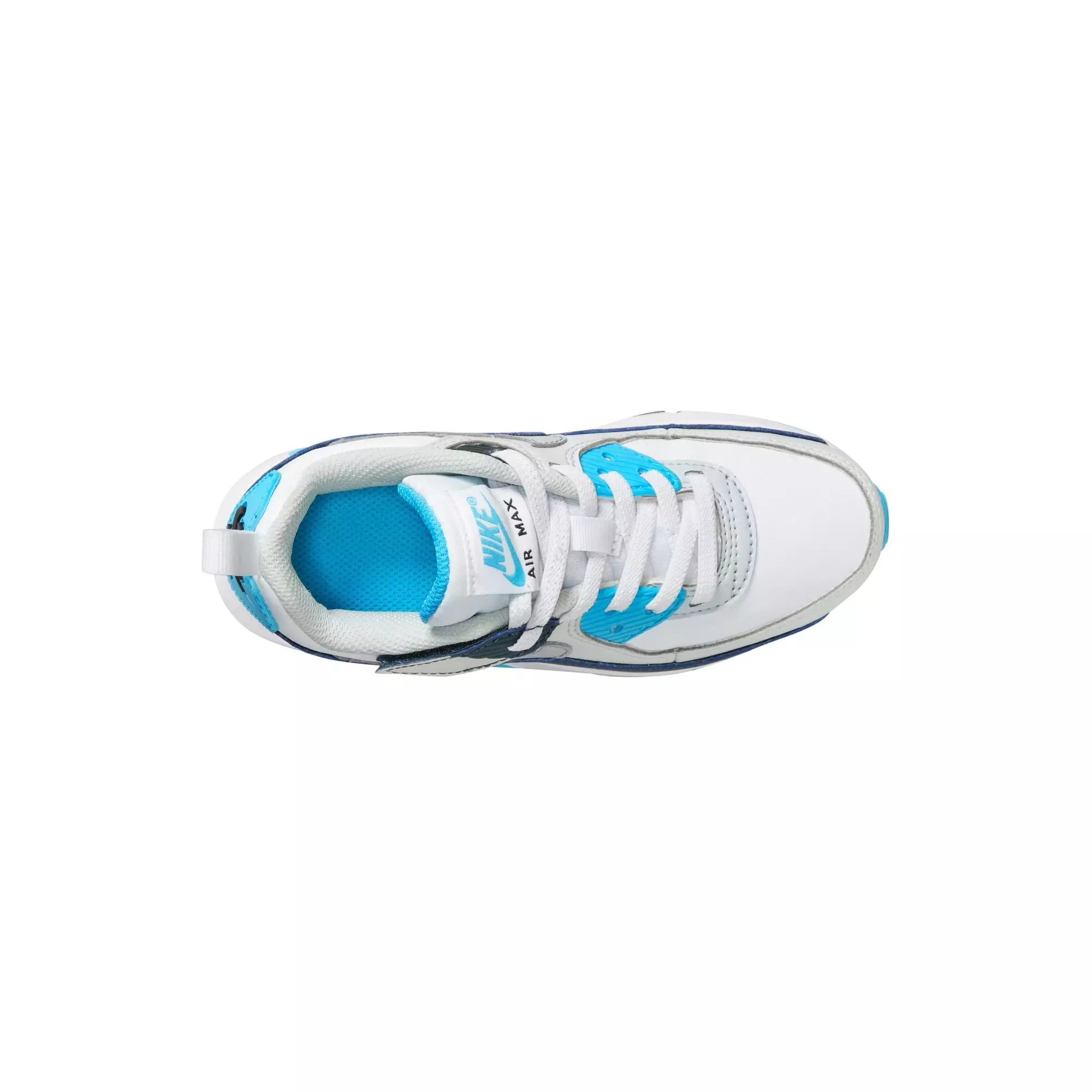 Nike Air Max 90 EasyOn "White/Wolf Grey/Baltic Blue/Armory Navy" Toddler Boys' Shoe - WHITE/GREY
