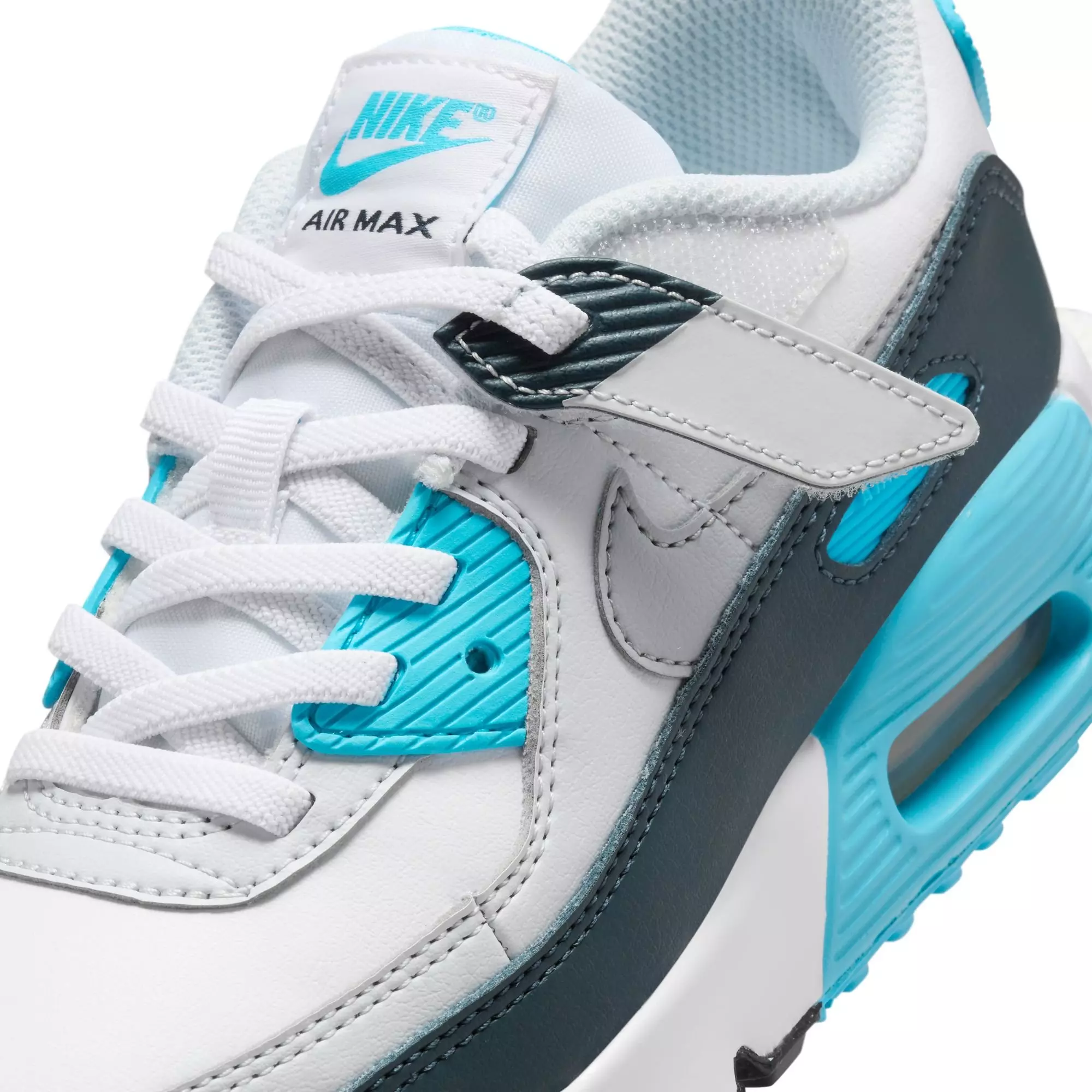 Nike Air Max 90 EasyOn "White/Wolf Grey/Baltic Blue" Toddler Boys' Shoe - WHITE/GREY