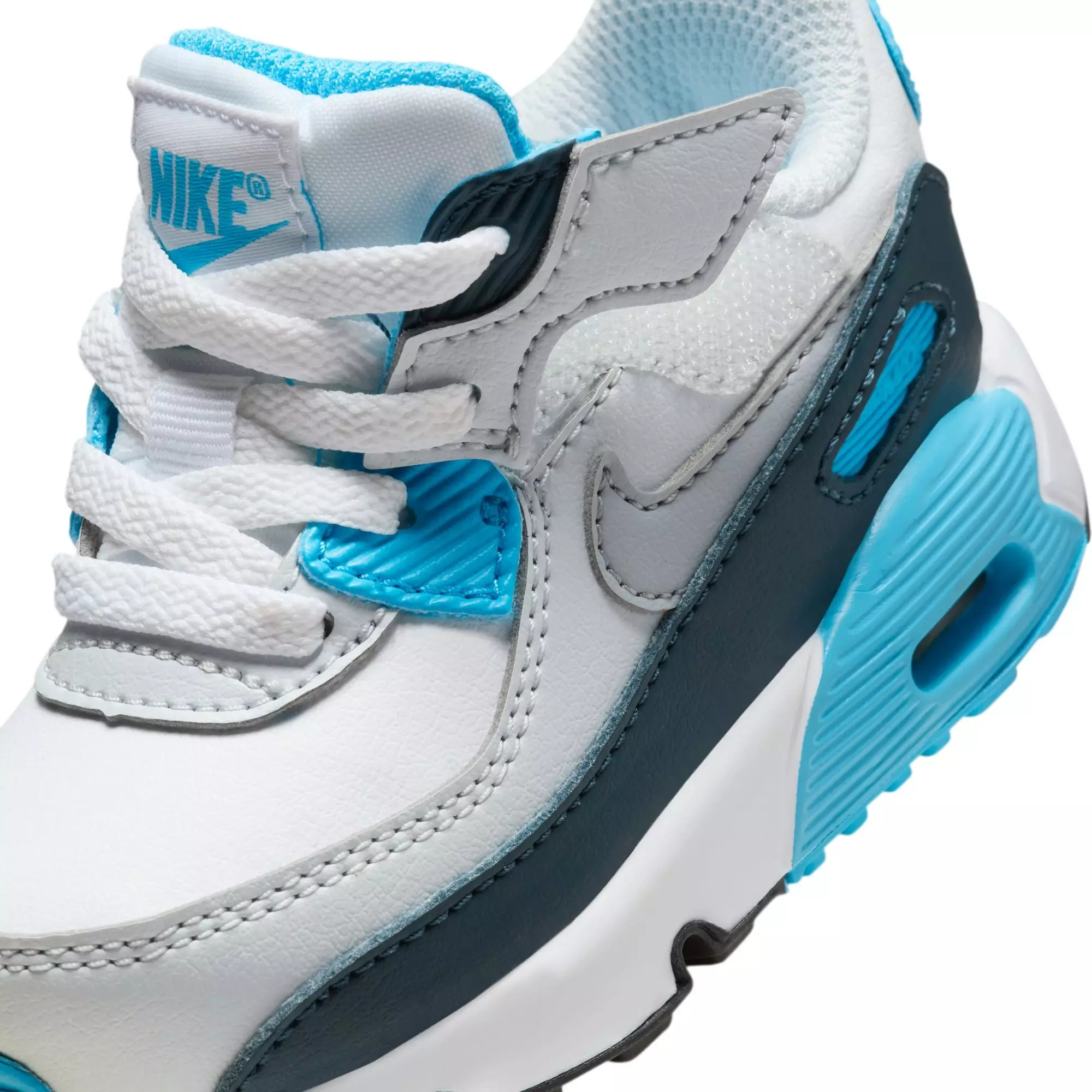 Nike Air Max 90 EasyOn "White/Wolf Grey/Baltic Blue/Armory Navy" Toddler Boys' Shoe - WHITE/GREY
