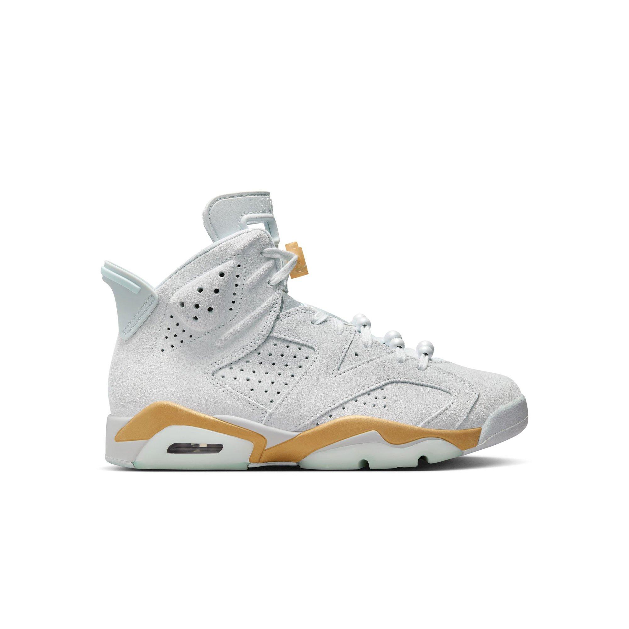 Jordan 6 Retro "Pearl" Women's Shoe - PURE PLATINUM/GLACIER BLUE/METALLIC GOLD Thumbnail View 1
