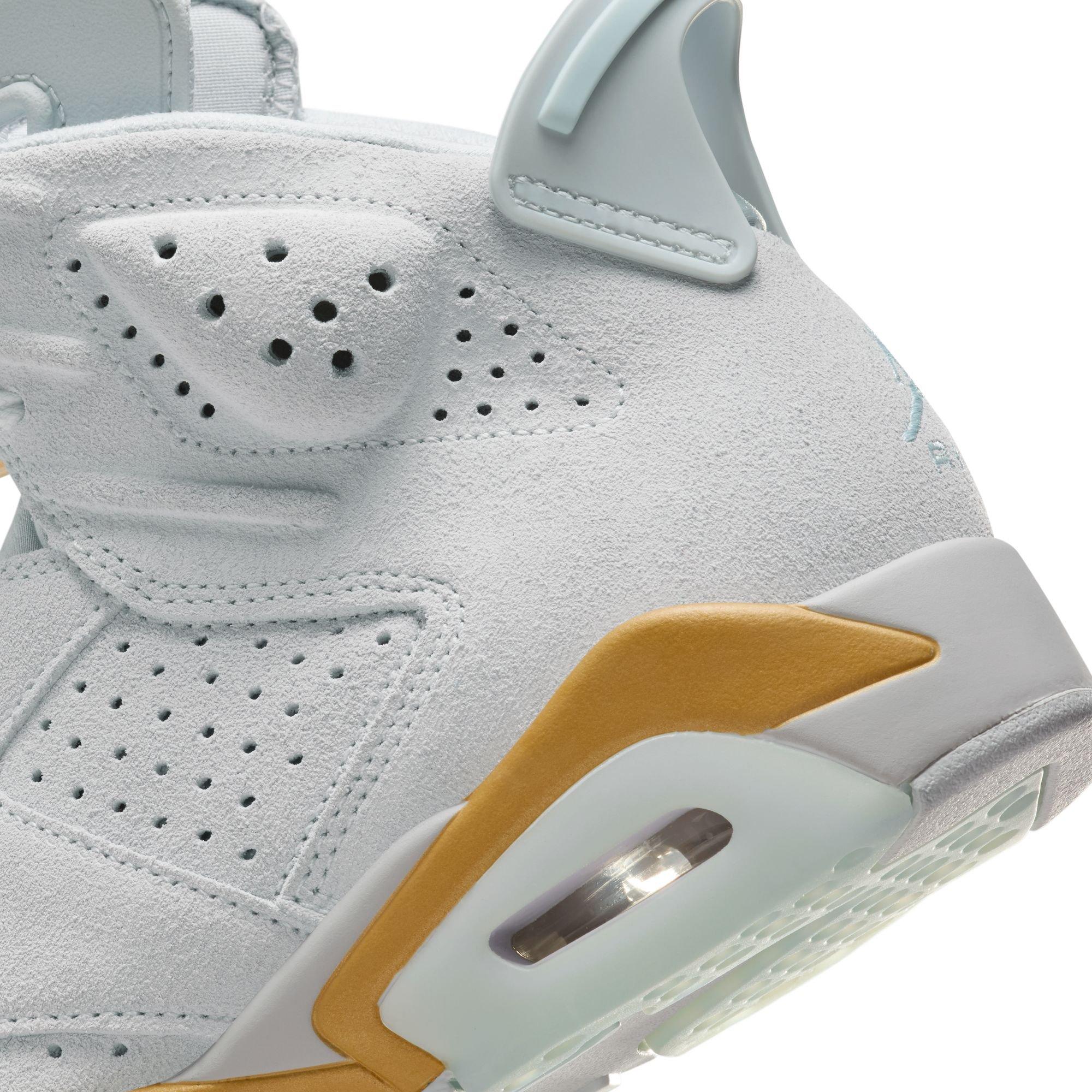 Jordan 6 Retro "Pearl" Women's Shoe - PURE PLATINUM/GLACIER BLUE/METALLIC GOLD Thumbnail View 5