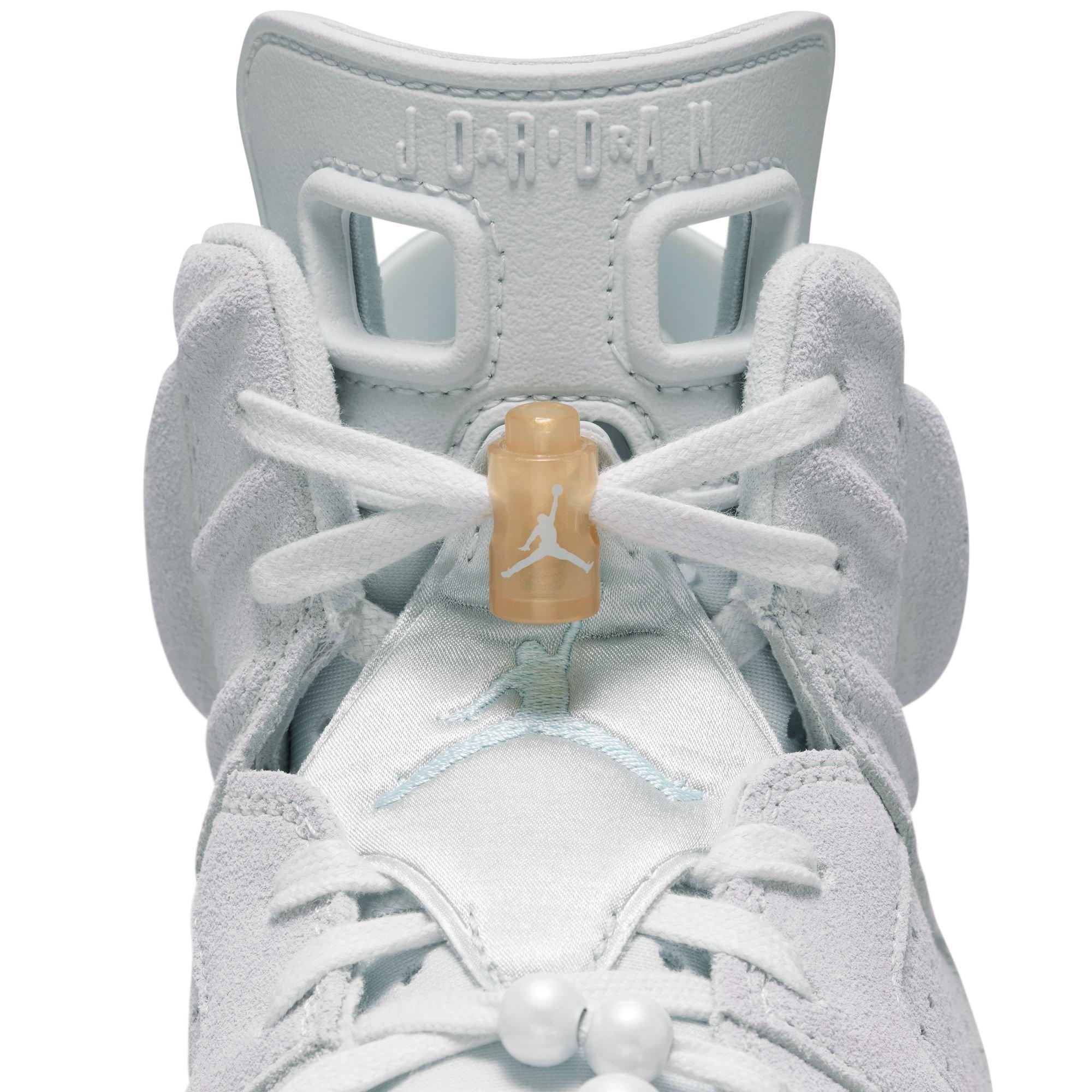 Jordan 6 Retro "Pearl" Women's Shoe - PURE PLATINUM/GLACIER BLUE/METALLIC GOLD Thumbnail View 6