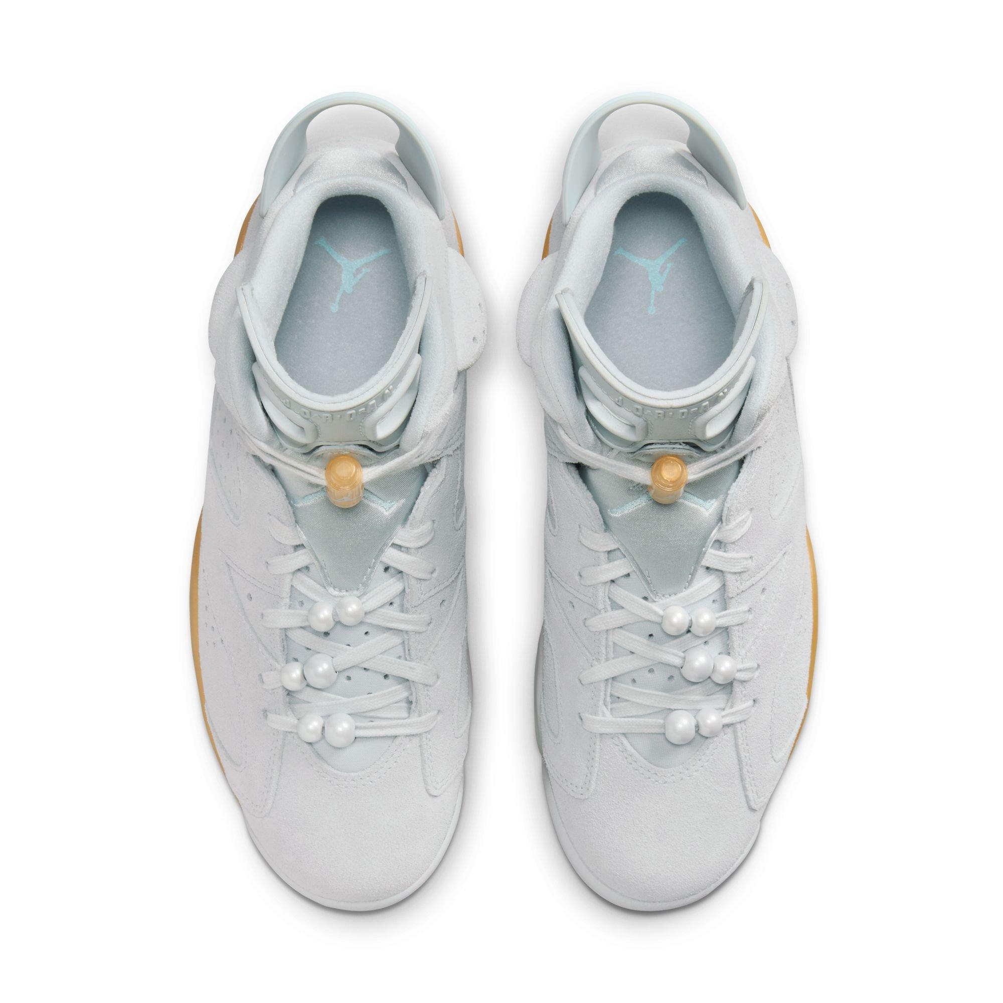 Jordan 6 Retro "Pearl" Women's Shoe - PURE PLATINUM/GLACIER BLUE/METALLIC GOLD Thumbnail View 11