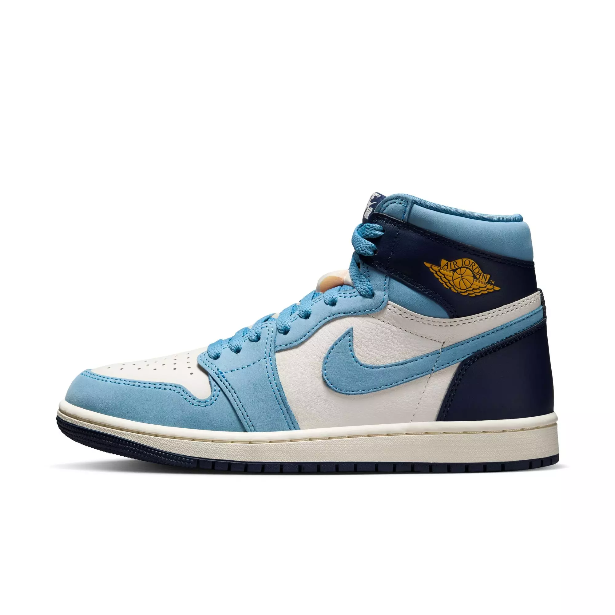Jordan 1 Retro High OG "First in Flight" Women's Shoe - UNIVERSITY BLUE/UNIVERSITY GOLD/SAIL