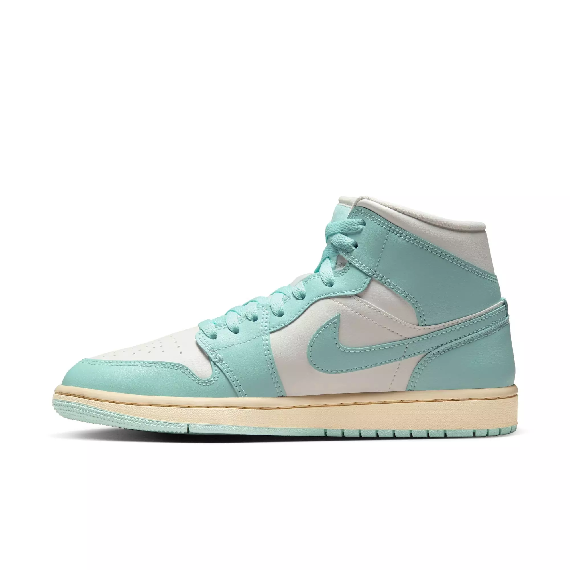 Jordan 1 Mid "Sail/Light Dew/Muslin" Women's Shoe - LT BLUE/BEIGE