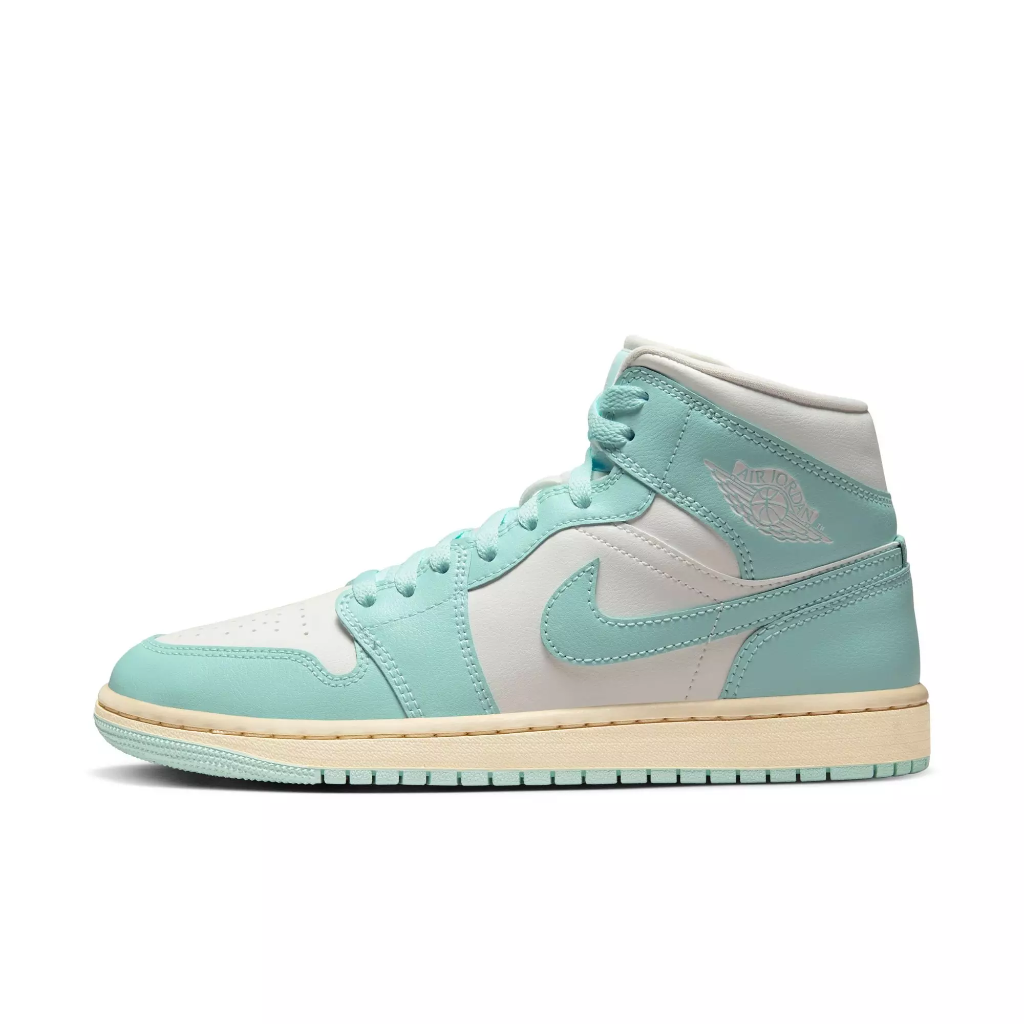 Jordan 1 Mid "Sail/Light Dew/Muslin" Women's Shoe - LT BLUE/BEIGE