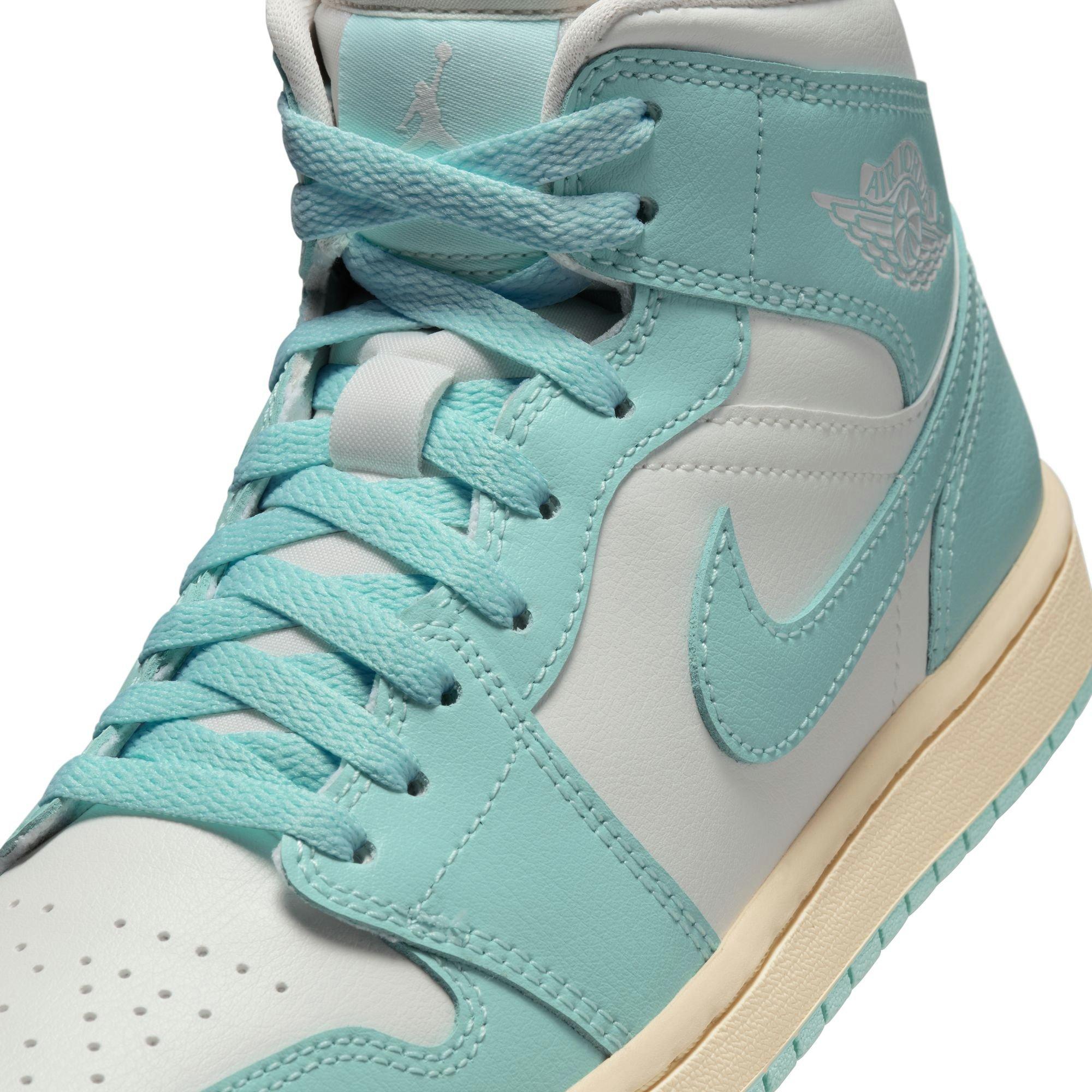 Jordan 1 Mid "Sail/Light Dew/Muslin" Women's Shoe - LT BLUE/BEIGE Thumbnail View 7