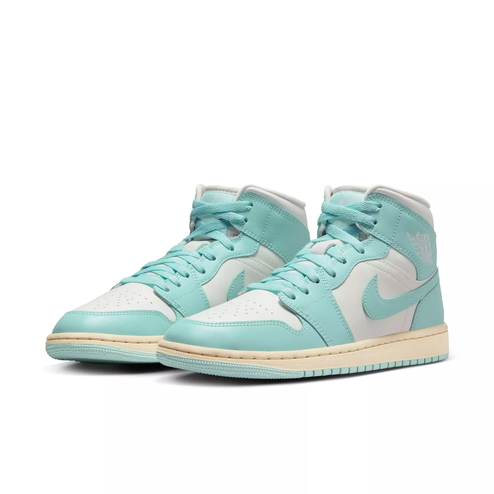 Jordan 1 Mid "Sail/Light Dew/Muslin" Women's Shoe - LT BLUE/BEIGE
