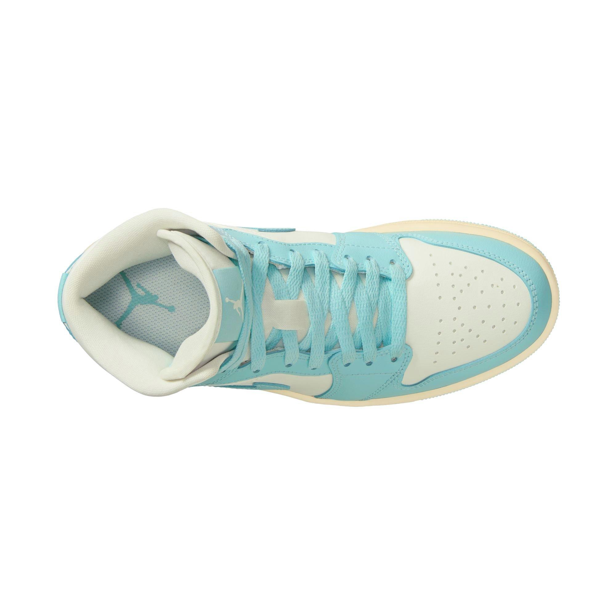 Jordan 1 Mid "Sail/Light Dew/Muslin" Women's Shoe - LT BLUE/BEIGE Thumbnail View 10