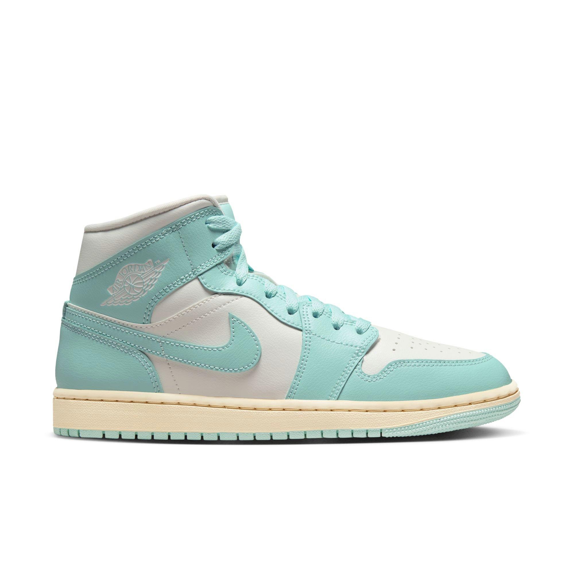 Jordan 1 Mid "Sail/Light Dew/Muslin" Women's Shoe - LT BLUE/BEIGE Thumbnail View 1