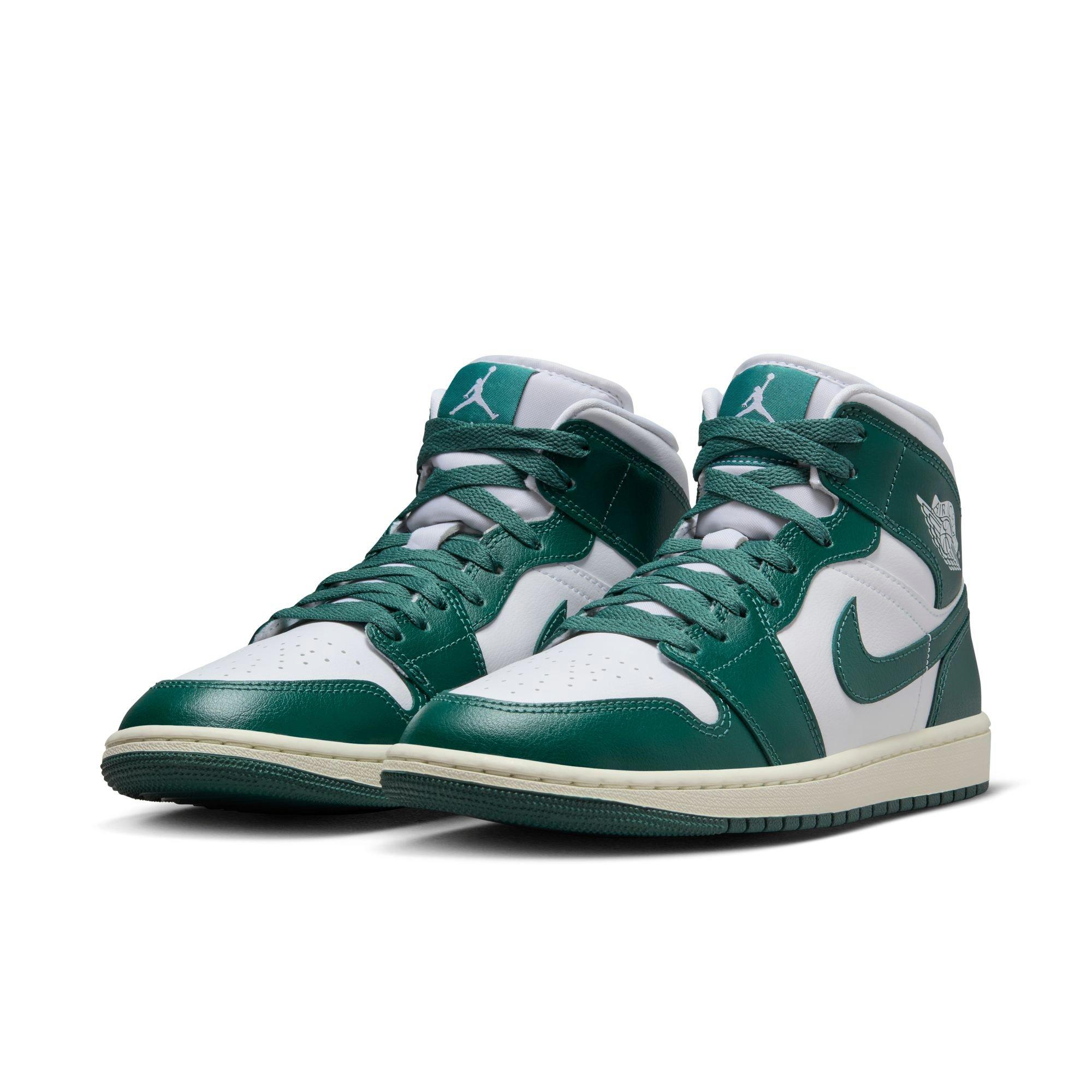Jordan 1 Mid "White/Oxidized Green/Sail" Women's Shoe - WHITE/GREEN Thumbnail View 5