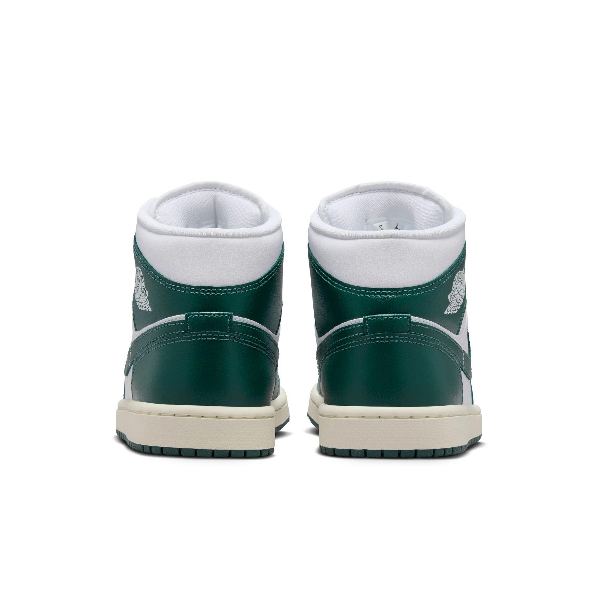 Jordan 1 Mid "White/Oxidized Green/Sail" Women's Shoe - WHITE/GREEN Thumbnail View 6