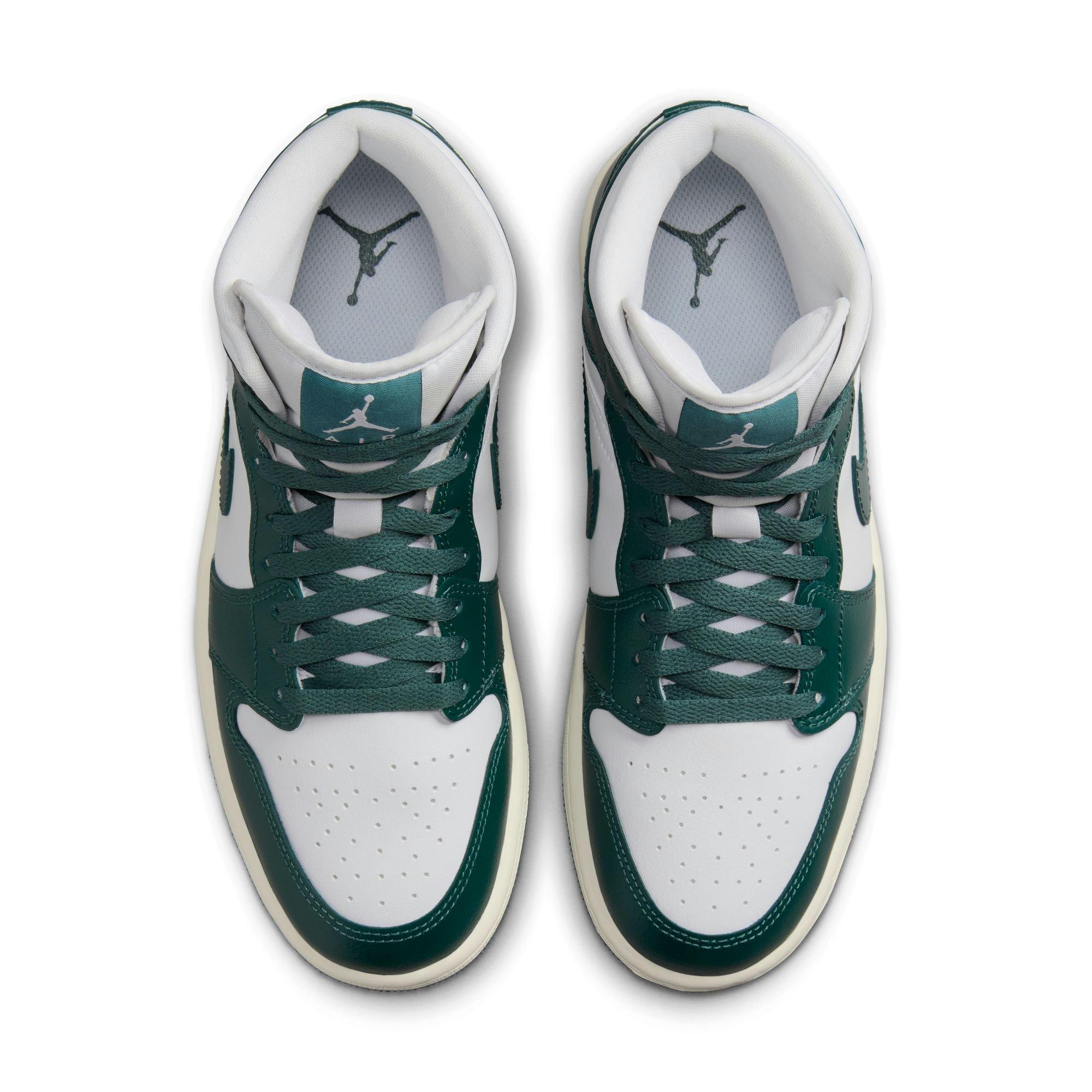 Jordan 1 Mid "White/Oxidized Green/Sail" Women's Shoe - WHITE/GREEN Thumbnail View 7