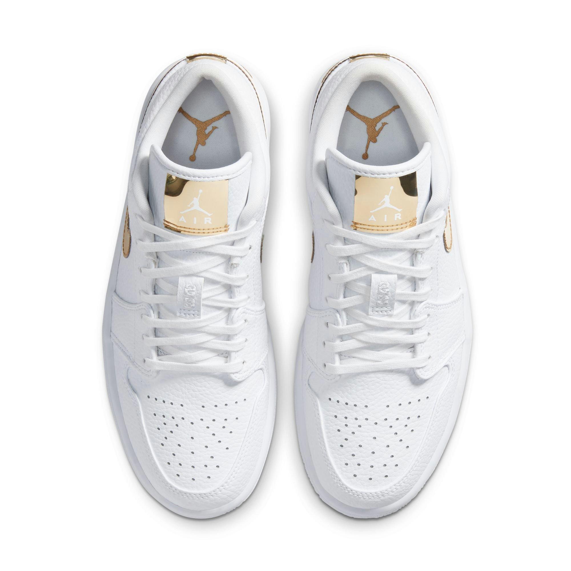 Jordan 1 Low SE "White/Metallic Gold/White" Women's Shoe - WHITE/GOLD Thumbnail View 7