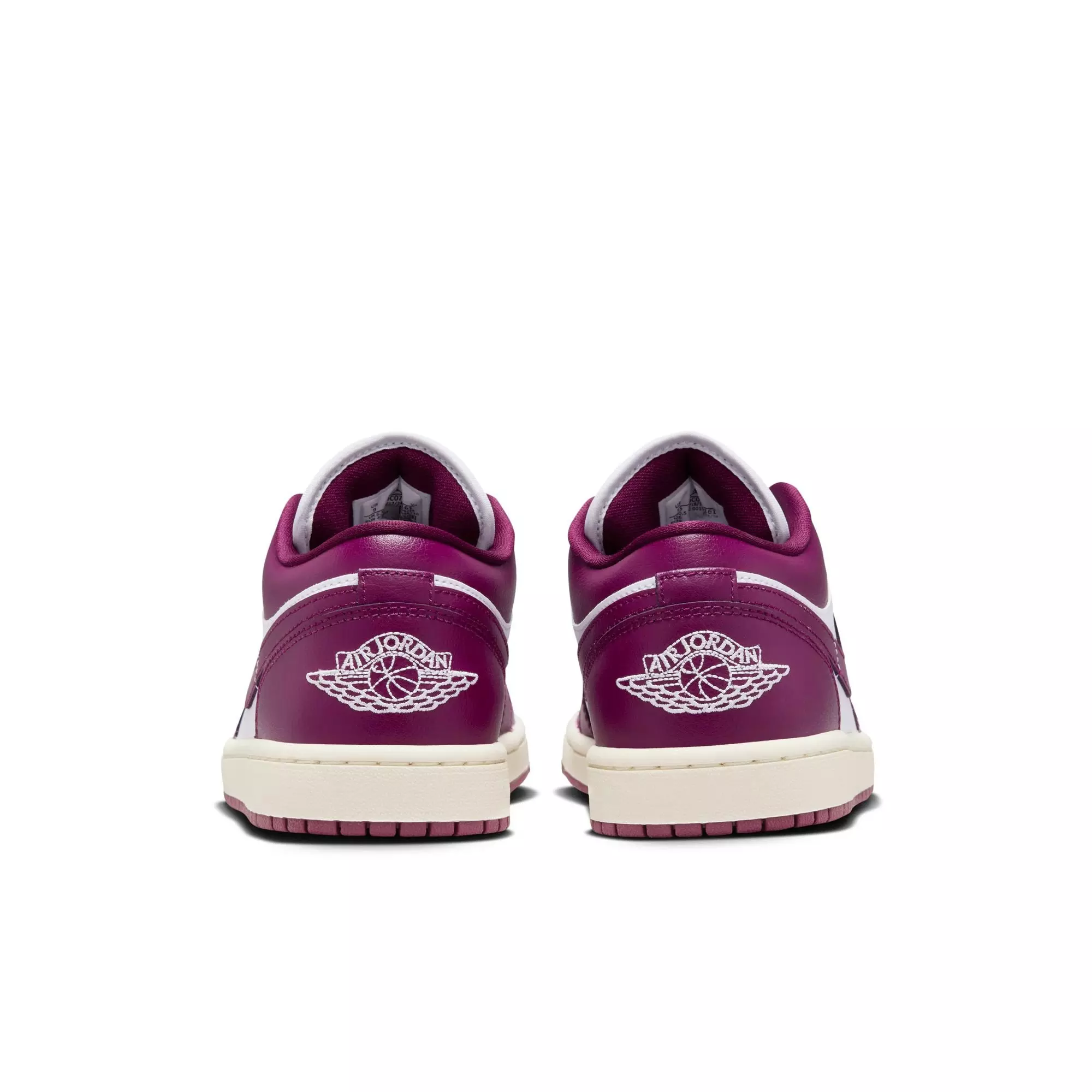 Jordan 1 Low "White/Bordeaux/Sail" Women's Shoe - WHITE/PURPLE