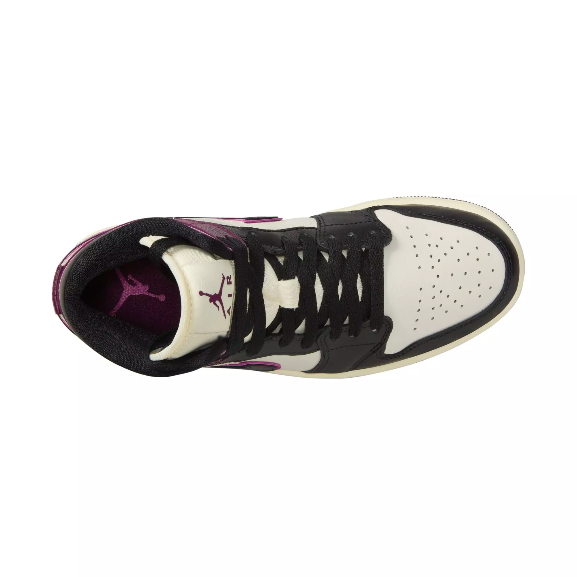 Jordan 1 Mid SE "Sail/Black/Active Pink/Bordeaux" Women's Shoe - BLACK/PURPLE
