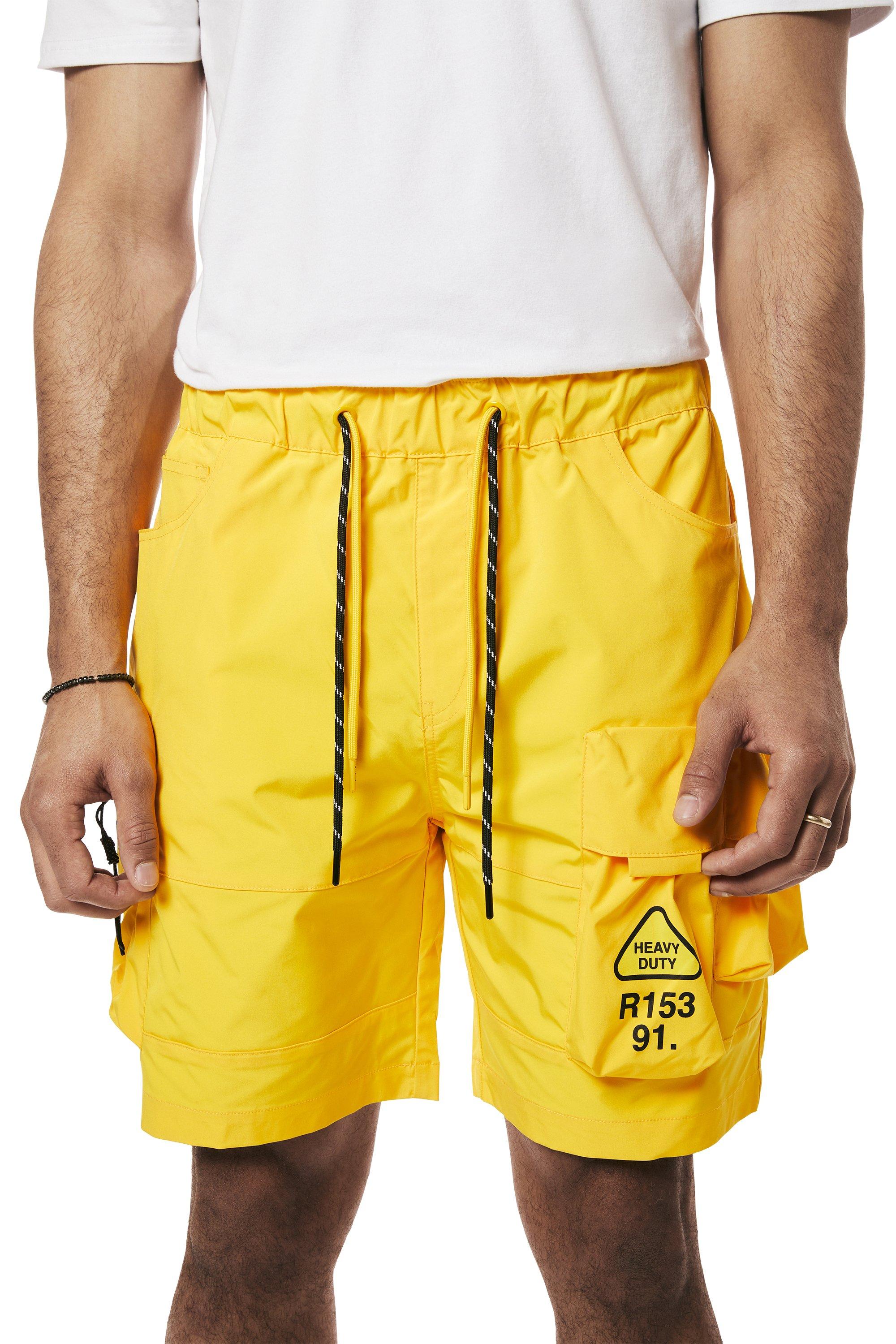 Smoke Rise Men's Nylon Utility Cargo Shorts - Yellow - YELLOW Thumbnail View 1