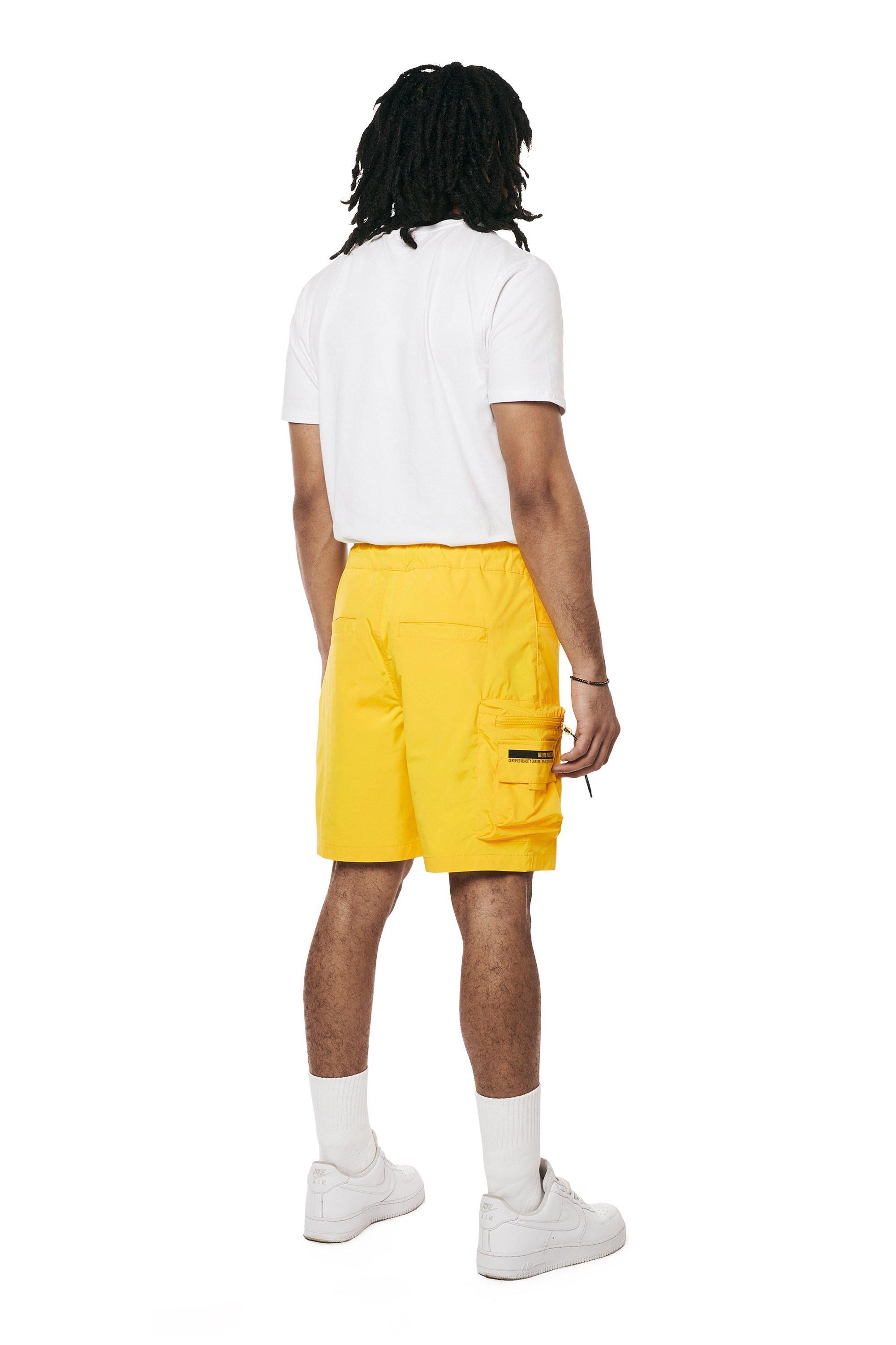 Smoke Rise Men's Nylon Utility Cargo Shorts - Yellow - YELLOW Thumbnail View 2