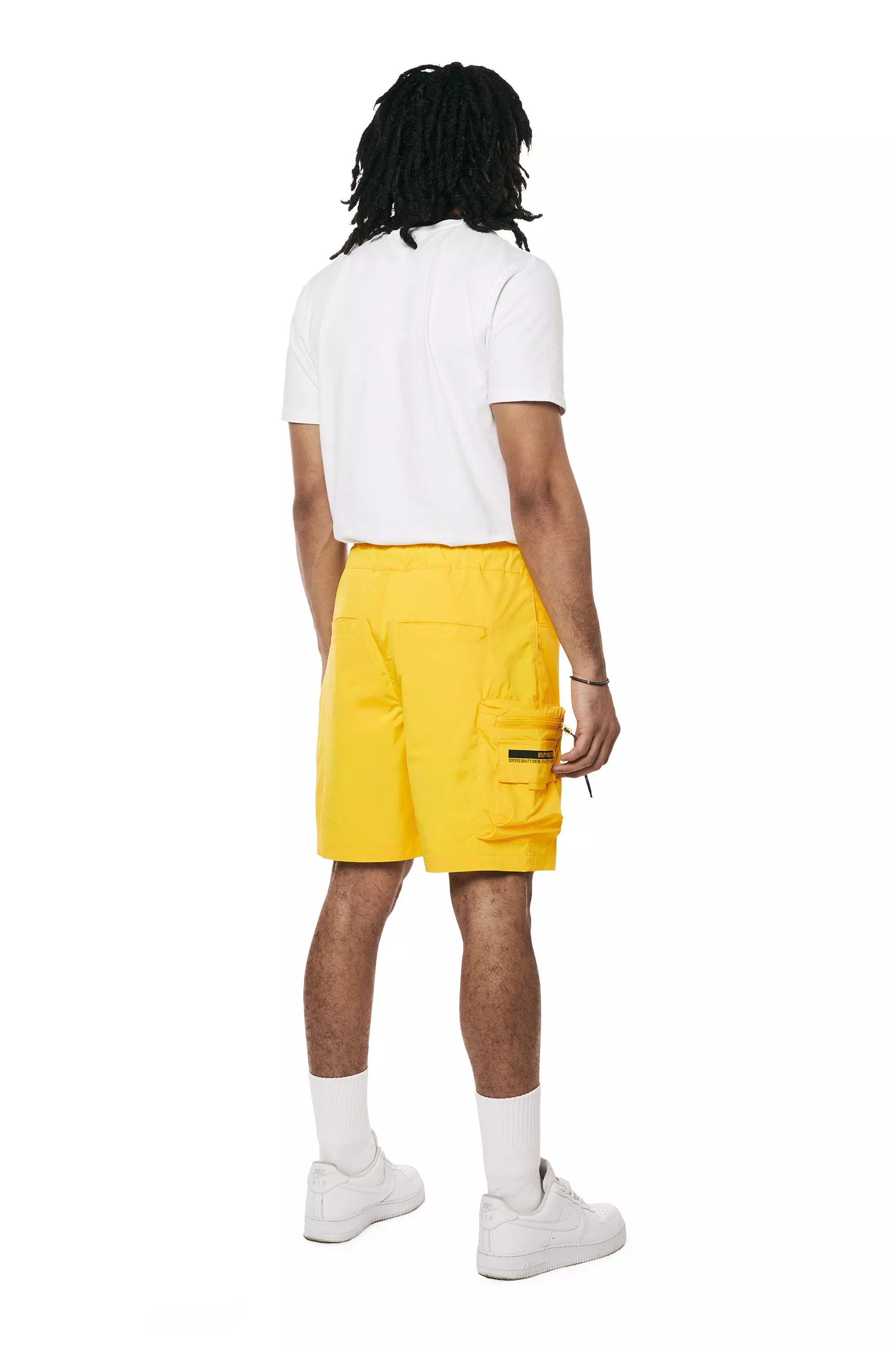 Smoke Rise Men's Nylon Utility Cargo Shorts - Yellow - YELLOW