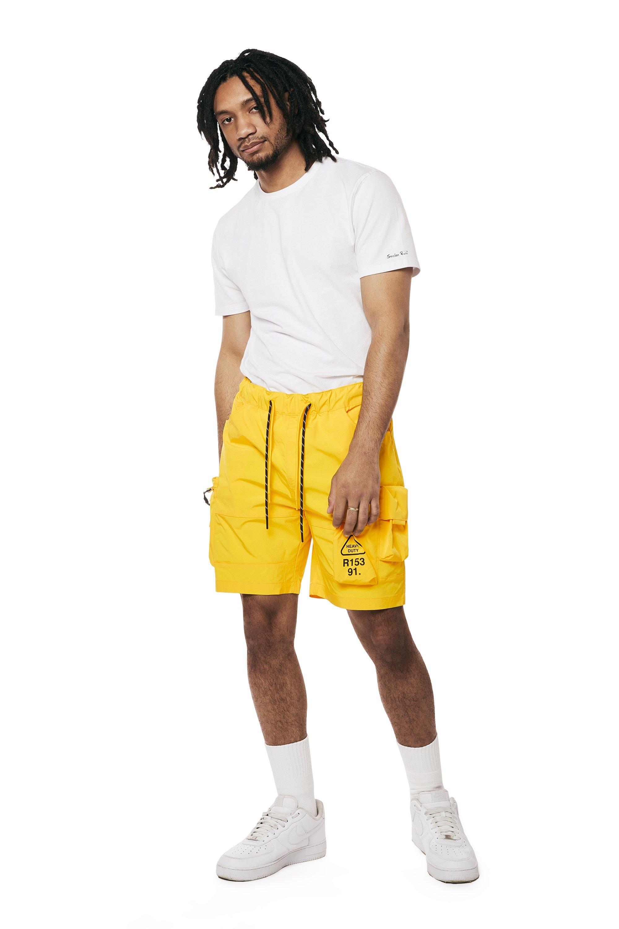 Smoke Rise Men's Nylon Utility Cargo Shorts - Yellow - YELLOW Thumbnail View 5