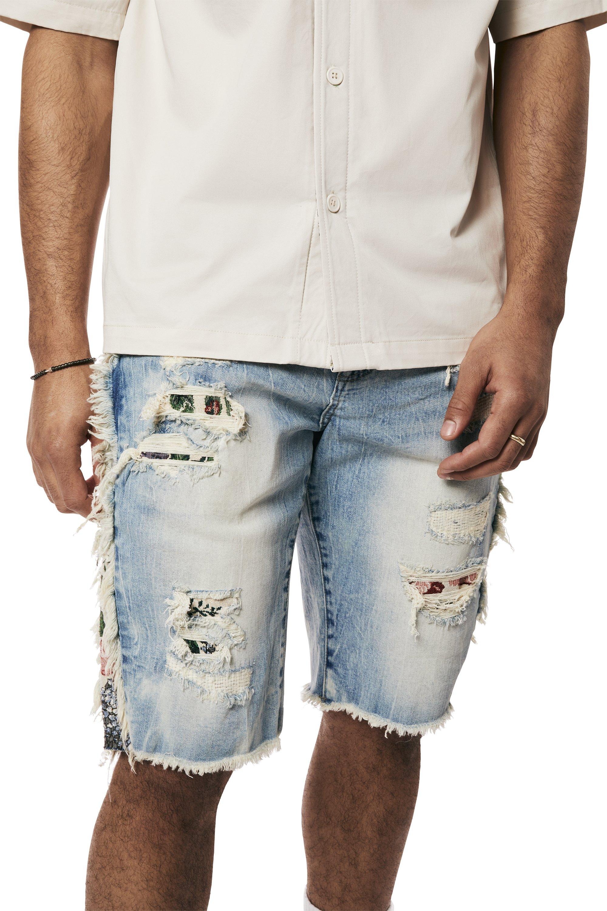 Smoke Rise Men's Tapestry Lowell Denim Shorts - BLUE Thumbnail View 1