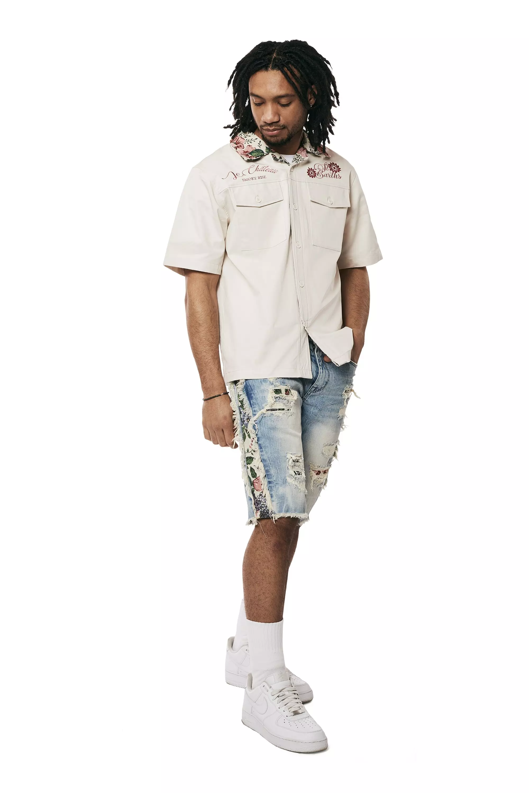 Smoke Rise Men's Tapestry Lowell Denim Shorts - BLUE