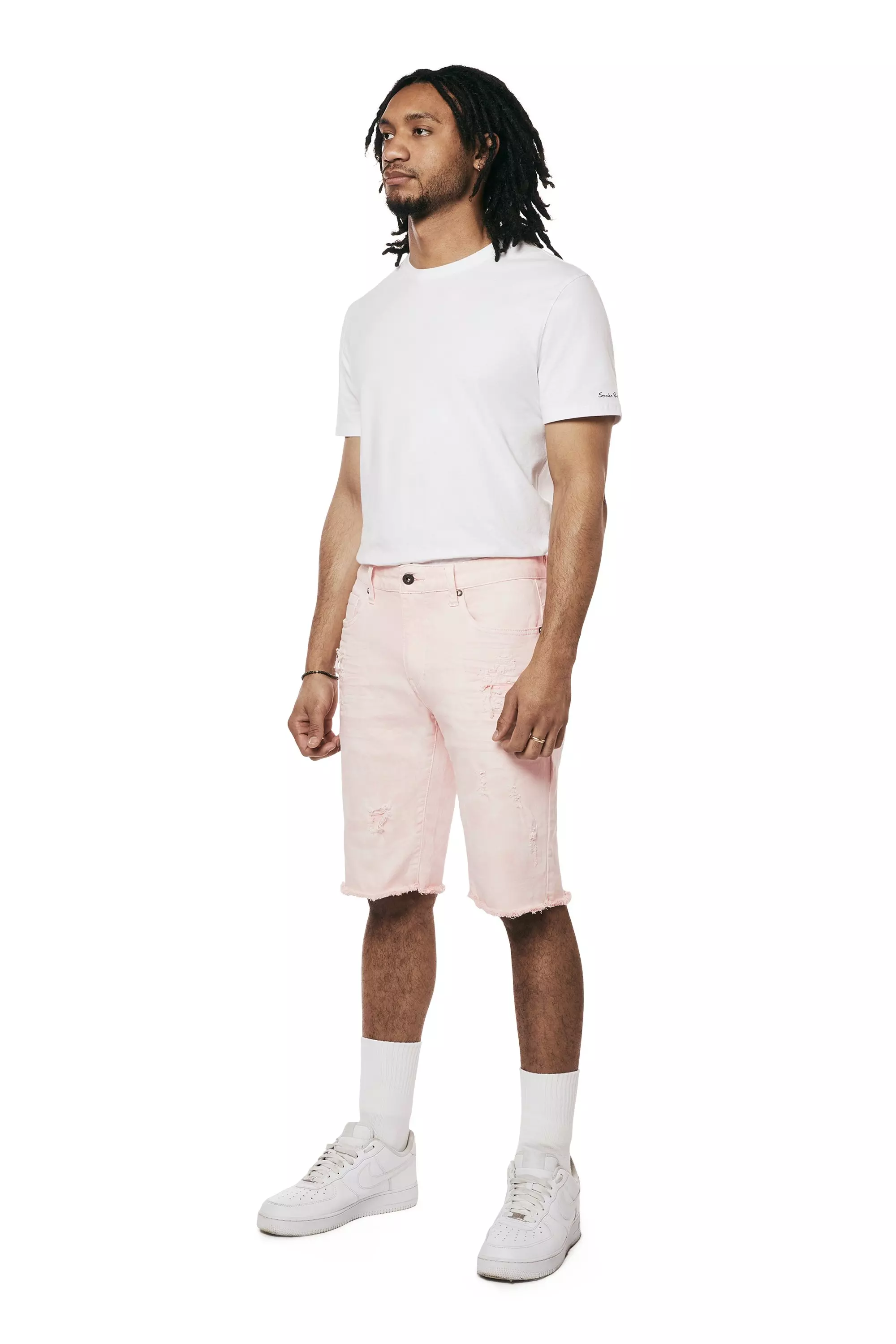 Smoke Rise Men's Denim Shorts - Pink - PINK