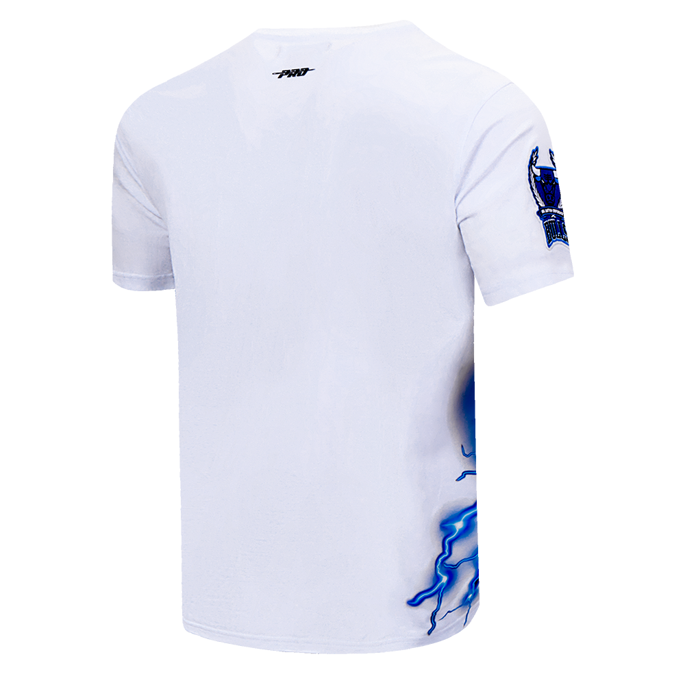 Pro Standard Men's Chicago Bulls Retro 4 Lightning Tee-Industrial Blue - WHITE Thumbnail View 4