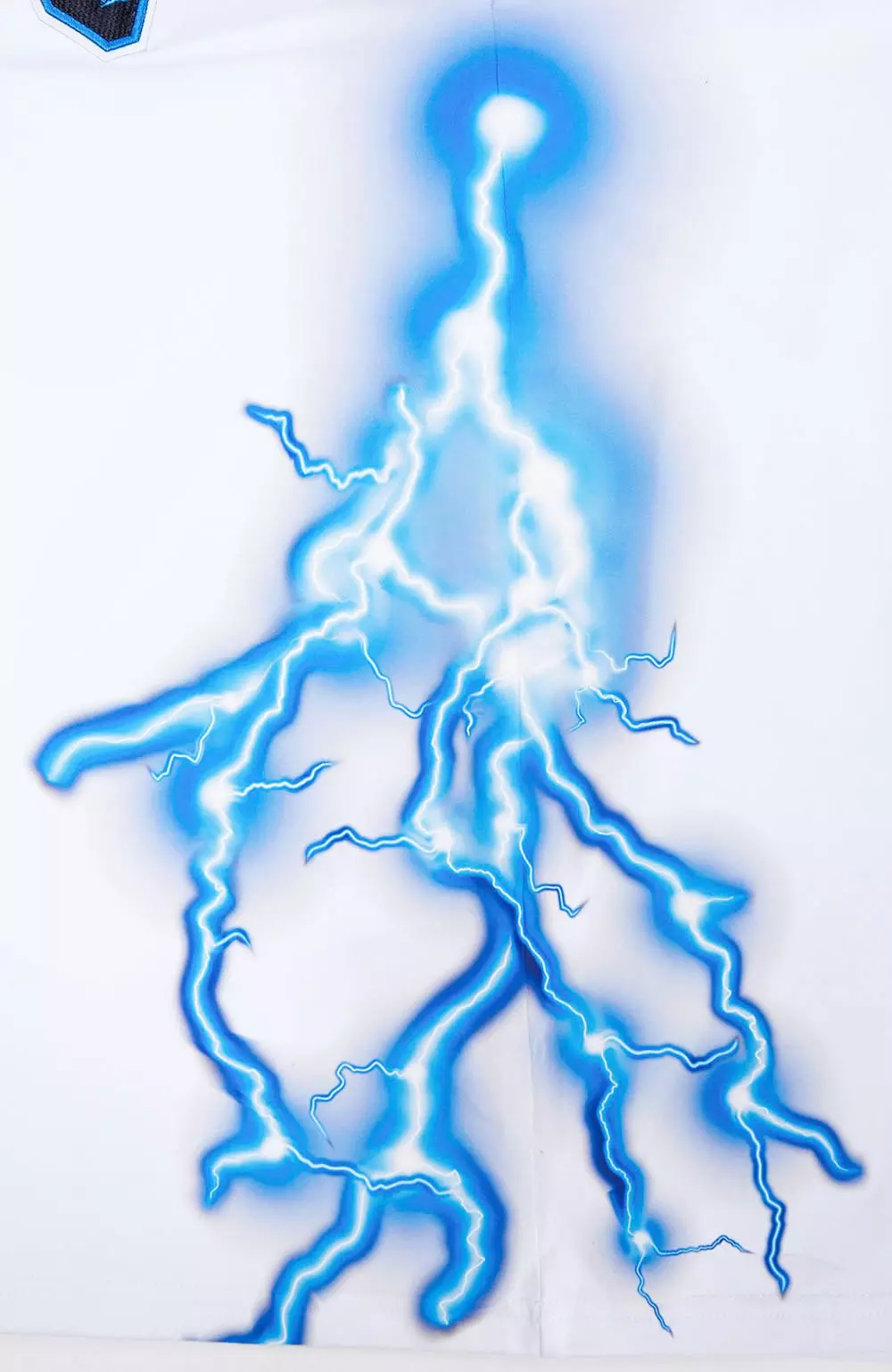 Pro Standard Men's Chicago Bulls Retro 4 Lightning Tee-Industrial Blue - WHITE