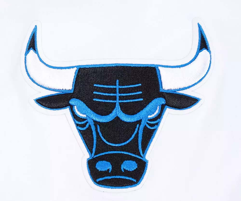 Pro Standard Men's Chicago Bulls Retro 4 Lightning Tee-Industrial Blue - WHITE