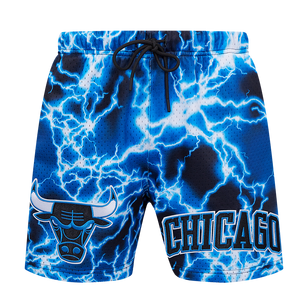 Pro Standard Men's Chicago Bulls Retro 4 Lightning Mesh Shorts-Industrial Blue