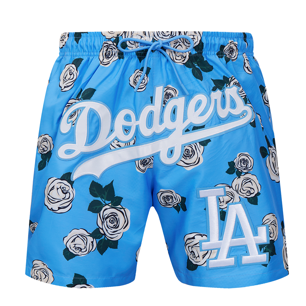 Pro Standard Men's Los Angeles Dodgers Roses Shorts-Carolina Blue - BLUE Thumbnail View 1