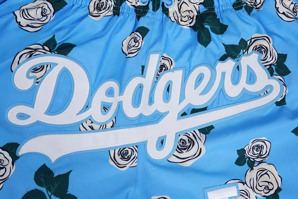 Pro Standard Men's Los Angeles Dodgers Roses Shorts-Carolina Blue - BLUE