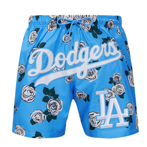 Pro Standard Men's Los Angeles Dodgers Roses Shorts-Carolina Blue