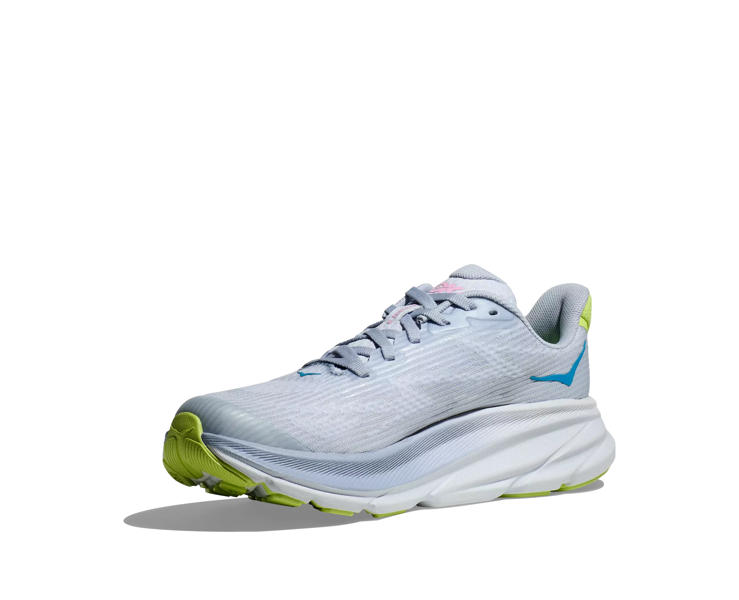 Hoka Clifton 9 "Gull/Sea Ice" Grade School Girls' Running Shoe - PURPLE